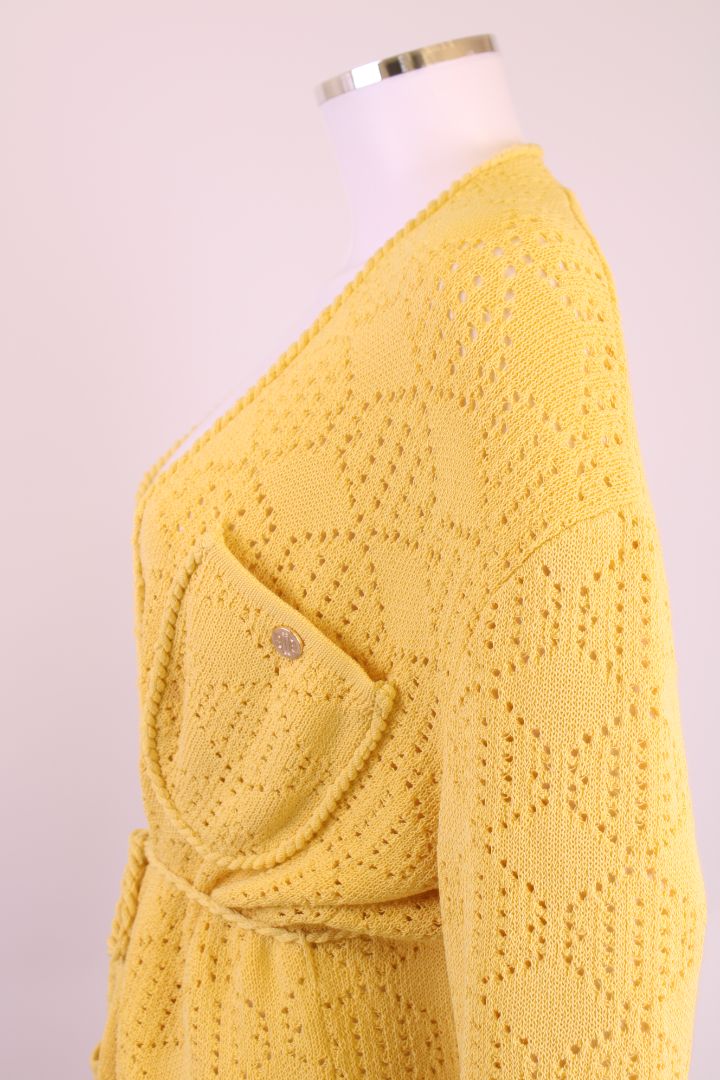 Maje Crochet Cardigan Yellow M