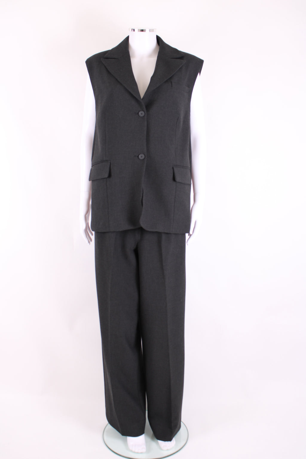 All Saints Waist Coat/ Trouser Co-ord Dark Grey S/M