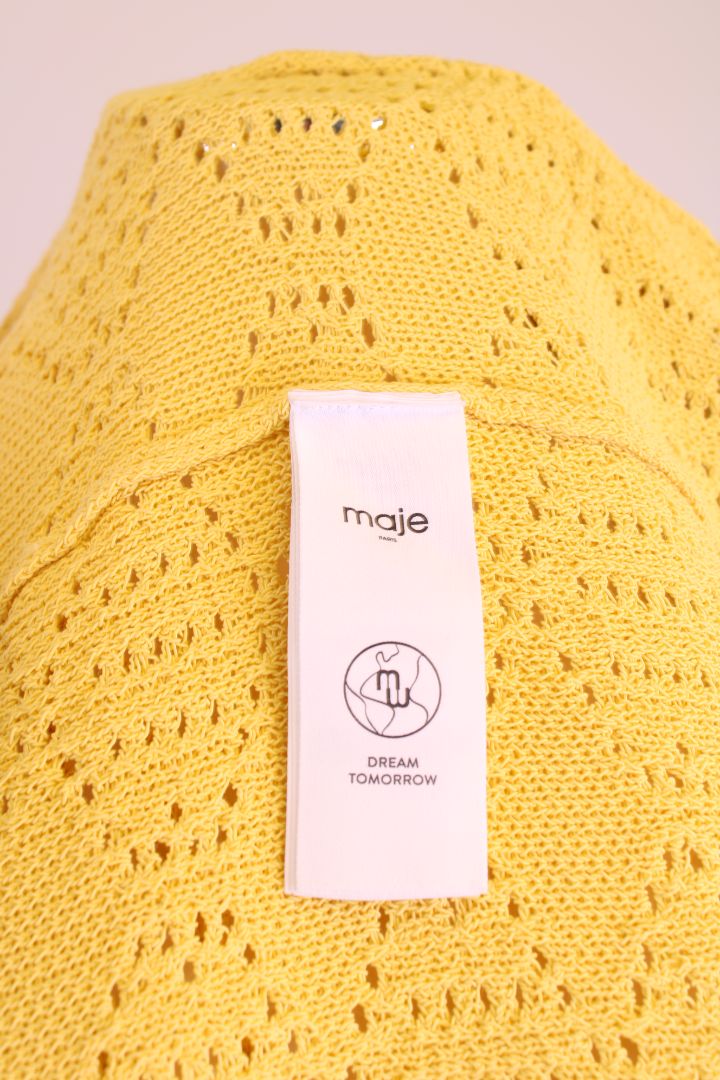 Maje Crochet Cardigan Yellow M