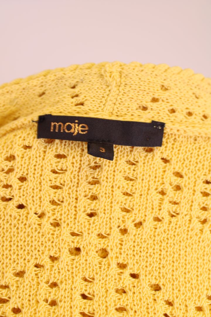 Maje Crochet Cardigan Yellow M