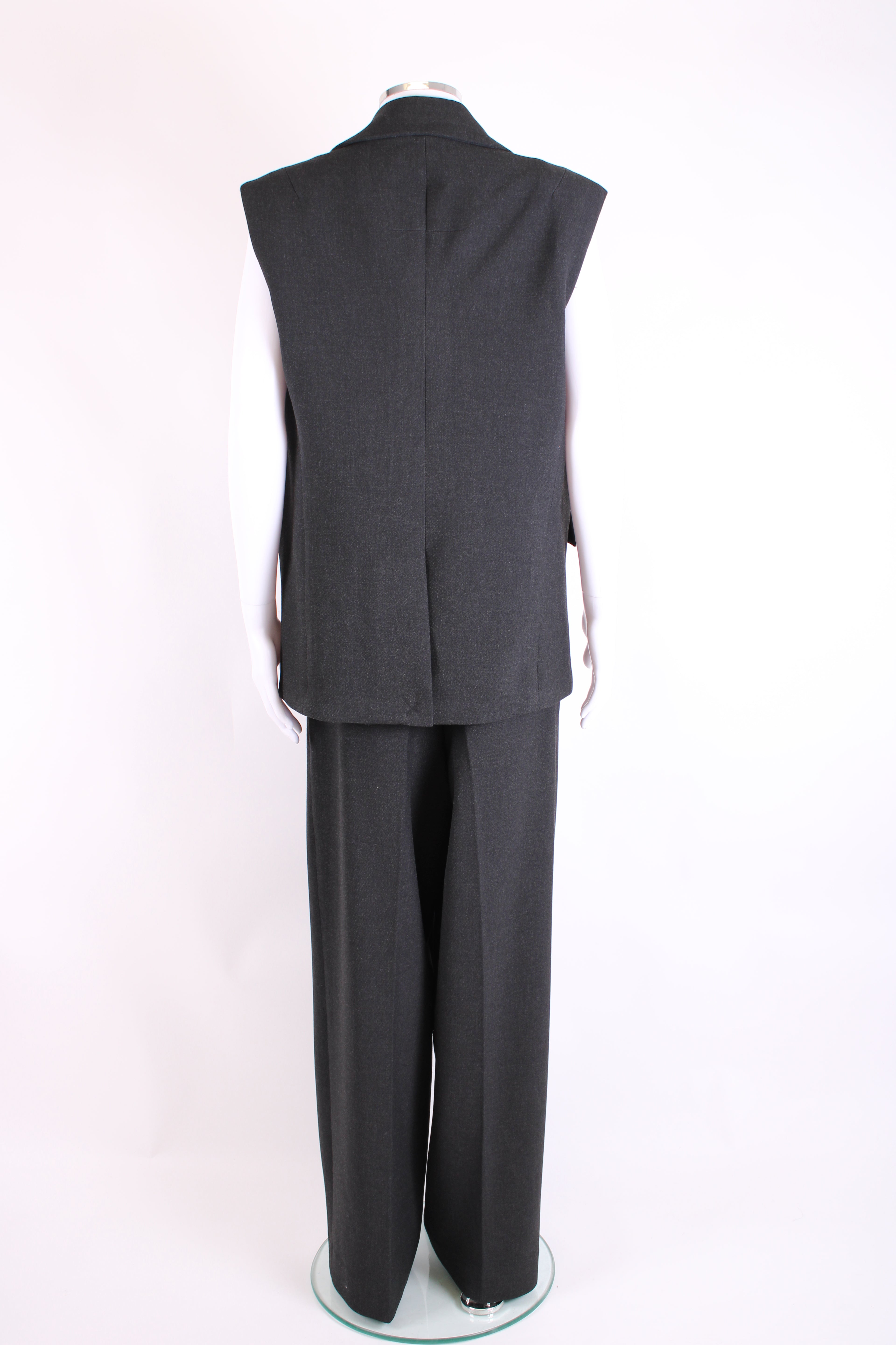 All Saints Waist Coat/ Trouser Co-ord Dark Grey S/M