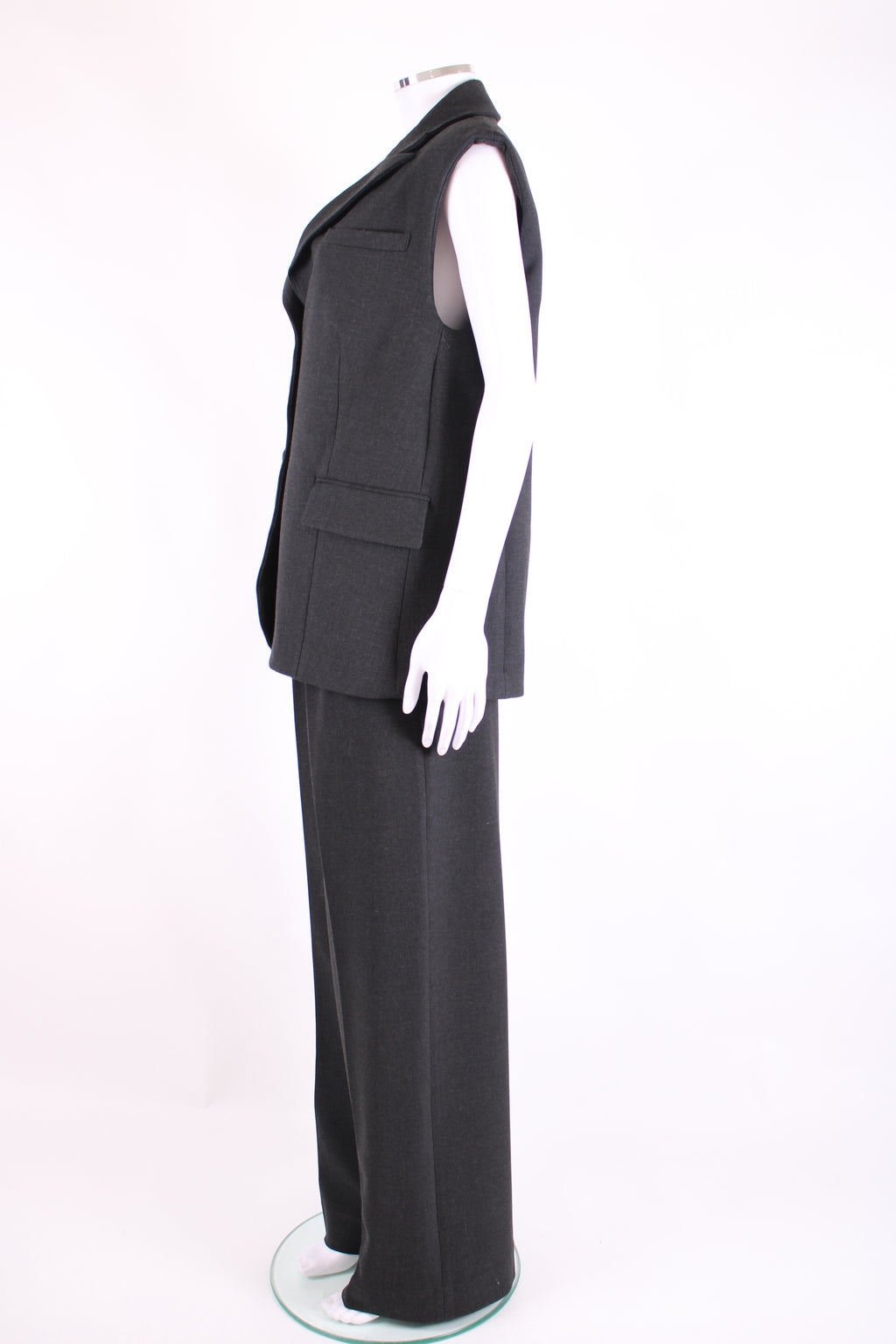 All Saints Waist Coat/ Trouser Co-ord Dark Grey S/M