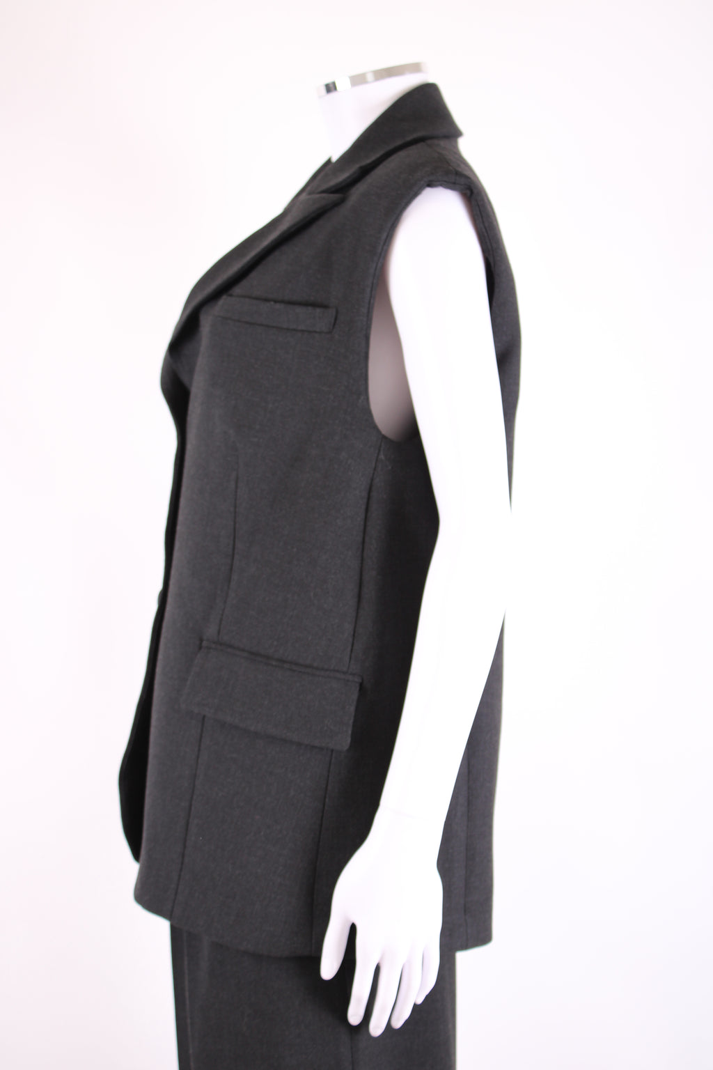 All Saints Waist Coat/ Trouser Co-ord Dark Grey S/M