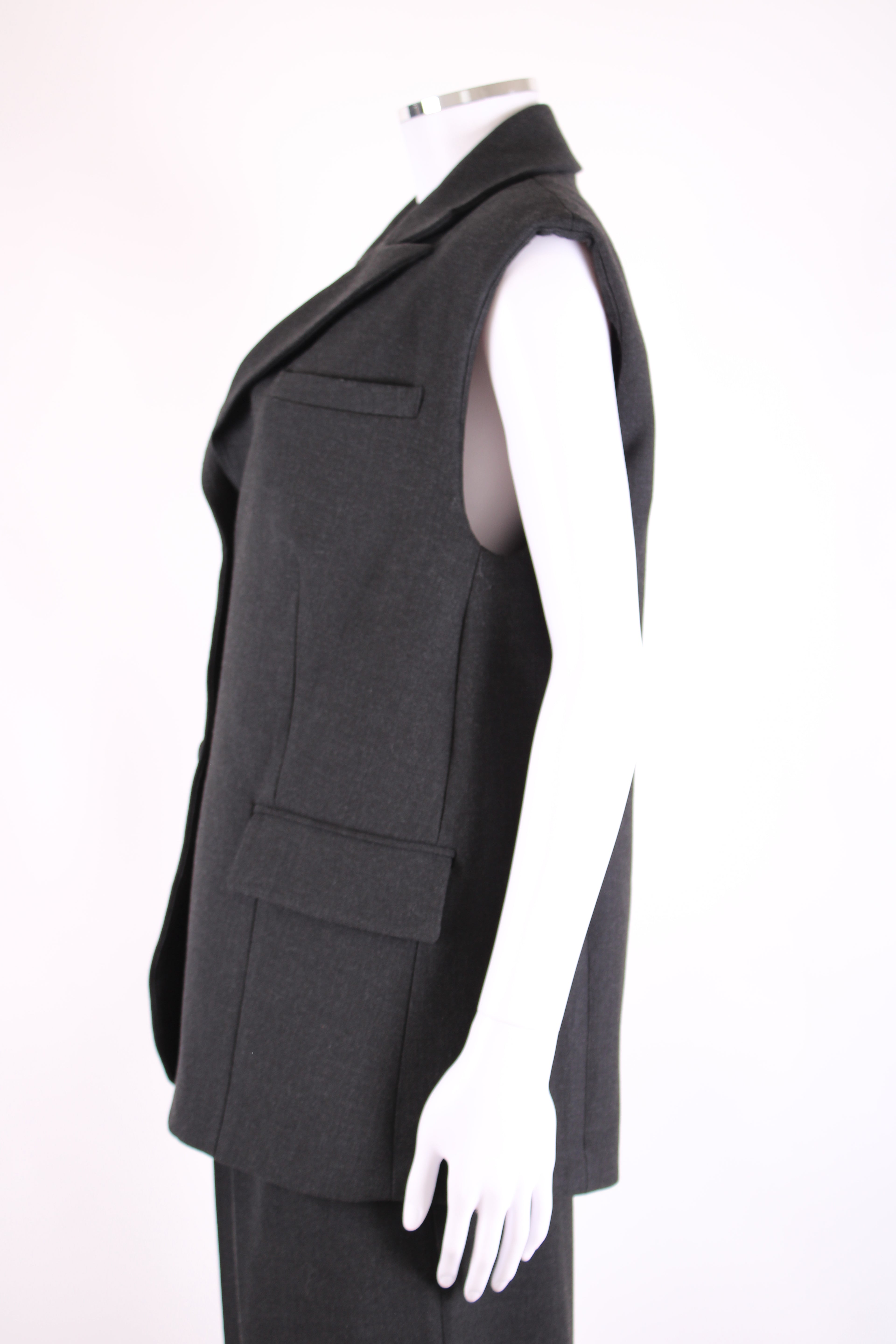 All Saints Waist Coat/ Trouser Co-ord Dark Grey S/M