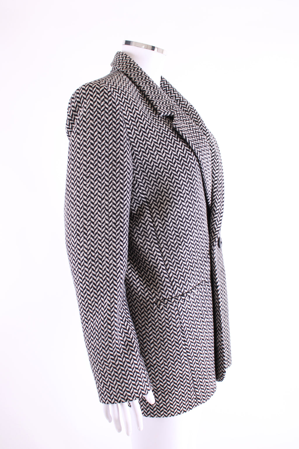 Anine Bing Chevron Blazer Black/ White 10