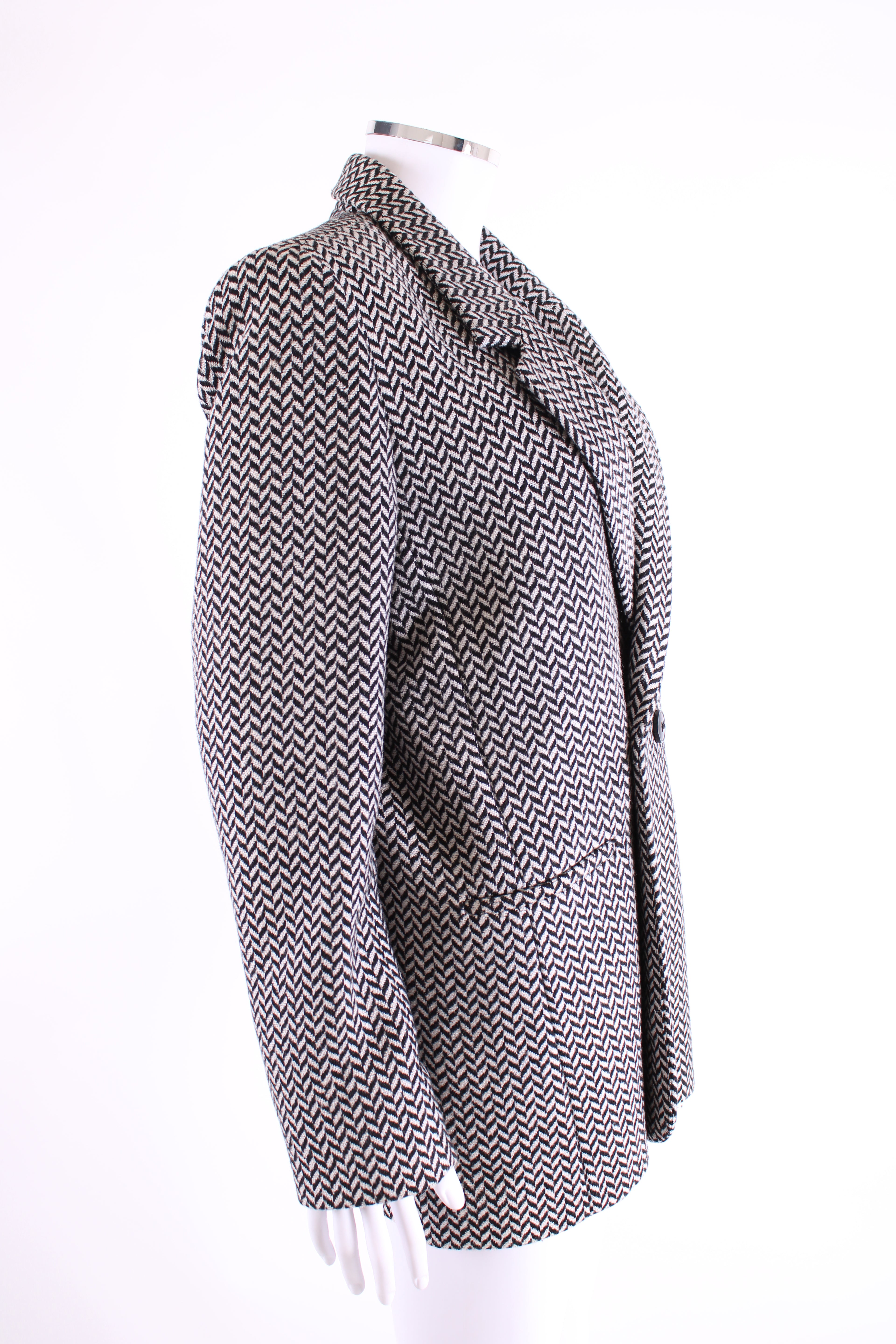 Anine Bing Chevron Blazer Black/ White 10