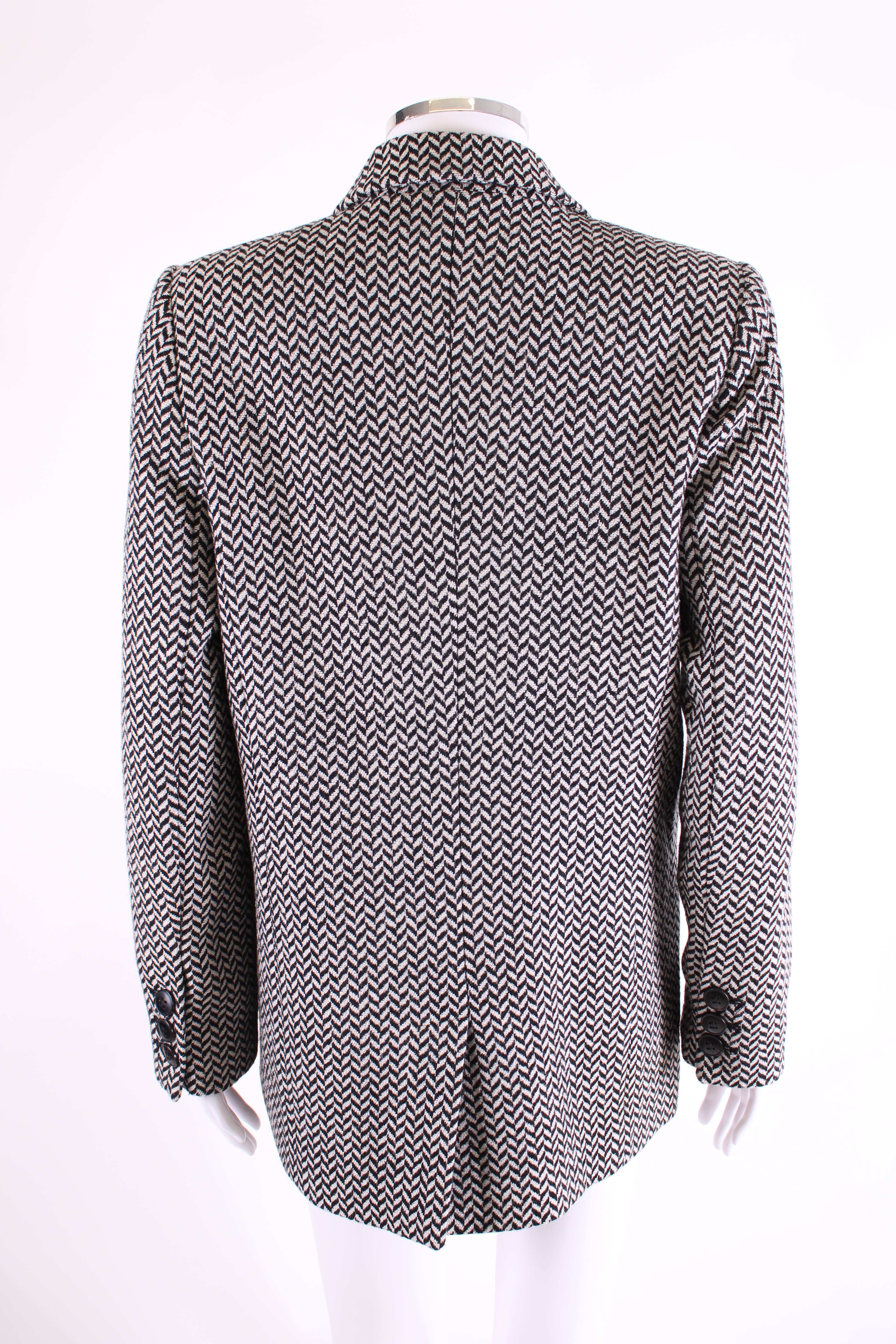 Anine Bing Chevron Blazer Black/ White 10