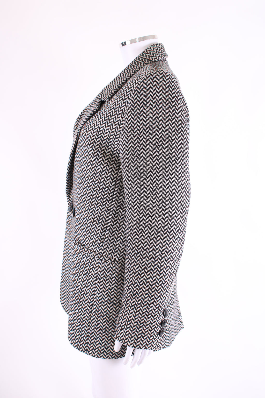 Anine Bing Chevron Blazer Black/ White 10