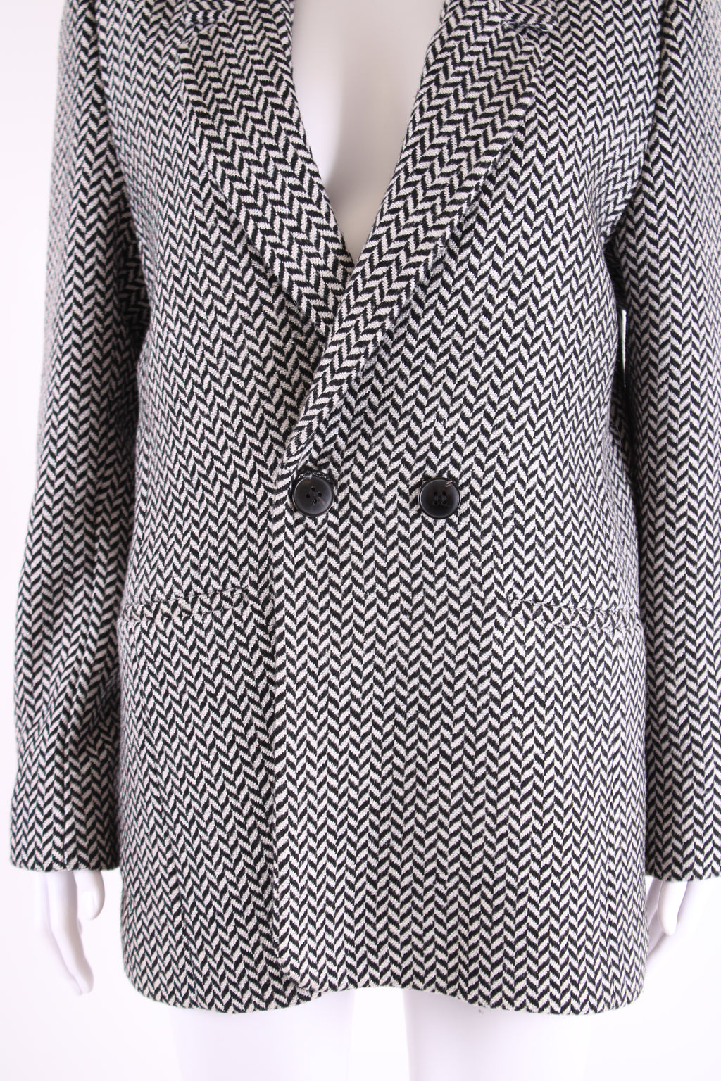 Anine Bing Chevron Blazer Black/ White 10