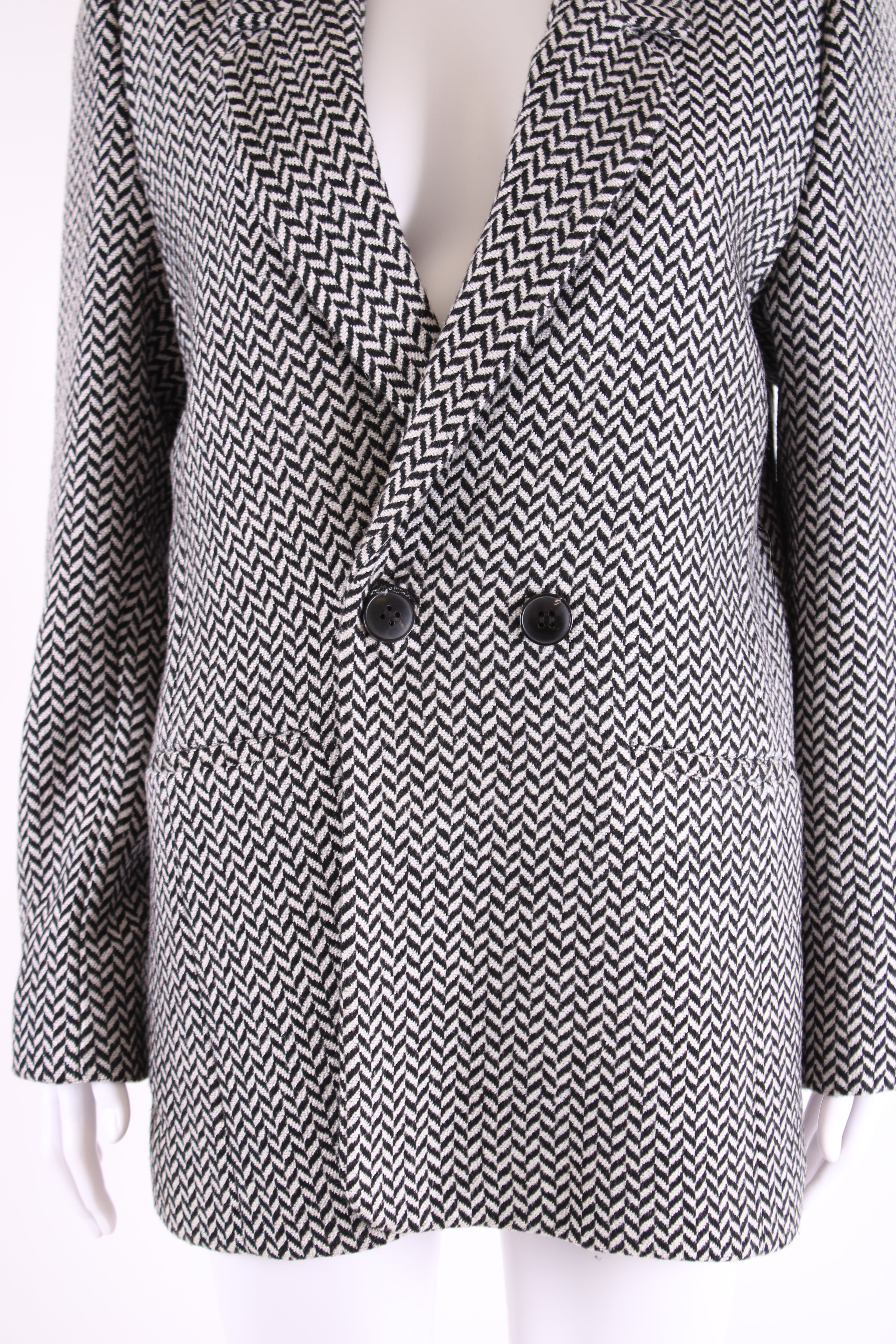 Anine Bing Chevron Blazer Black/ White 10