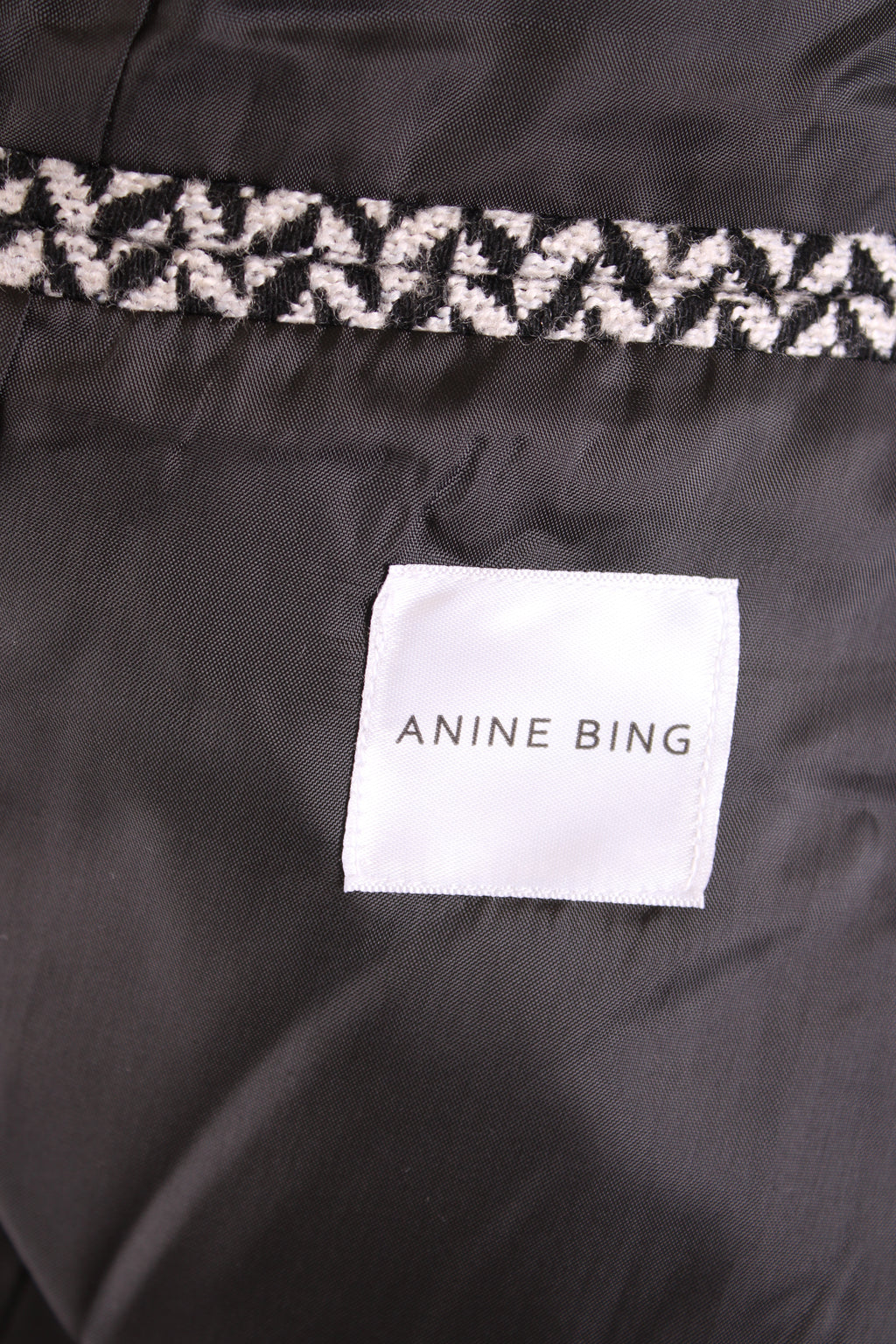 Anine Bing Chevron Blazer Black/ White 10