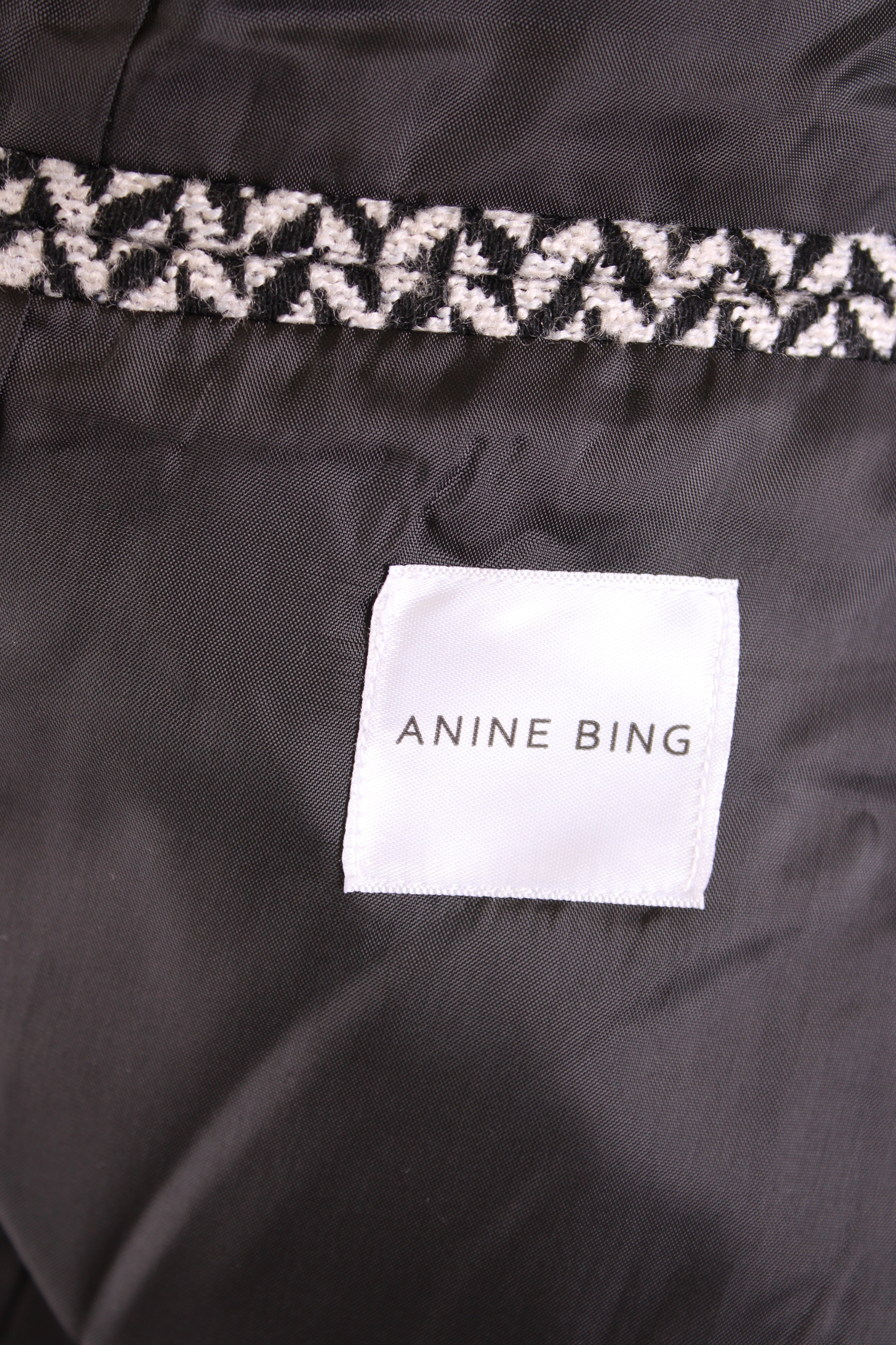 Anine Bing Chevron Blazer Black/ White 10