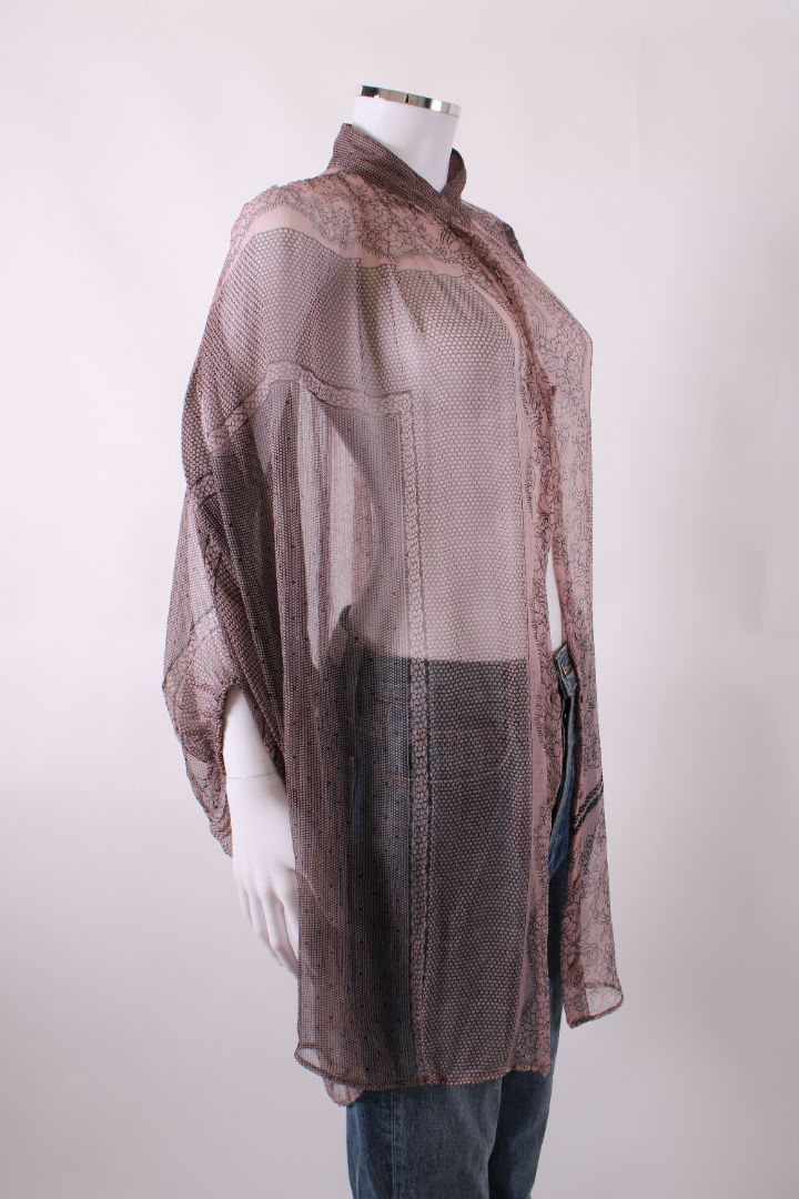 Mes Demoiselles See through print shirt dress lilac purple S