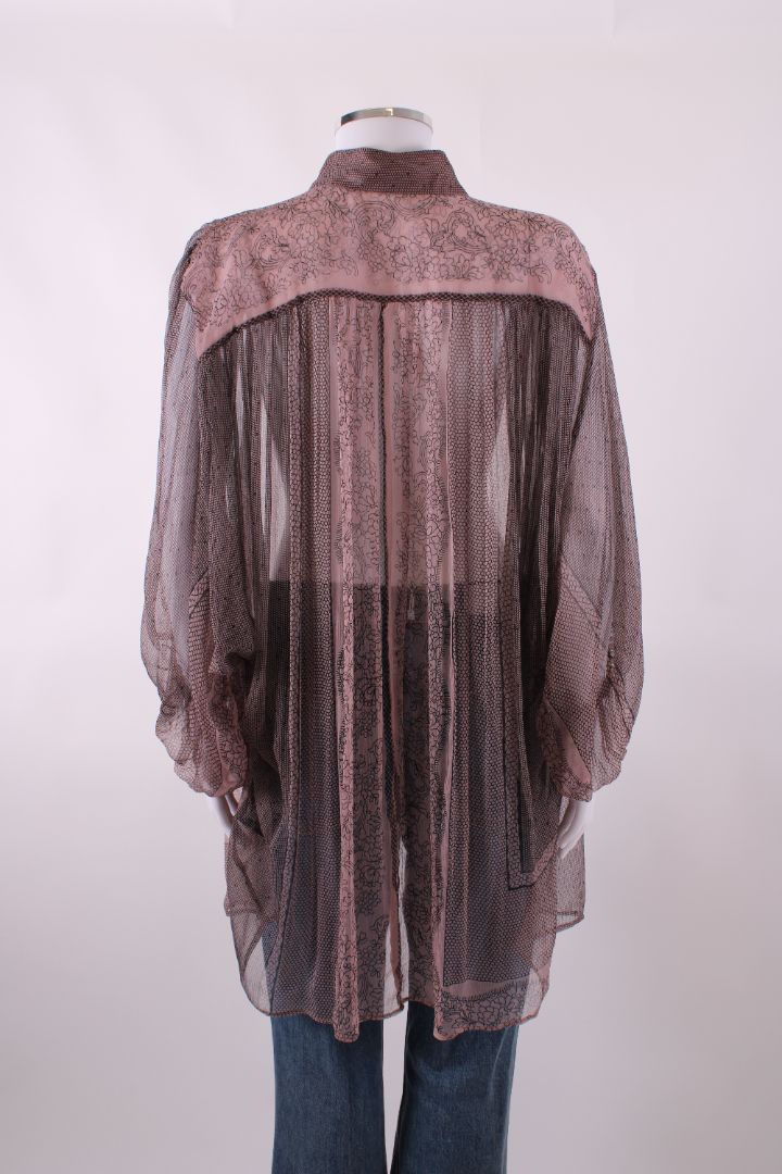 Mes Demoiselles See through print shirt dress lilac purple S