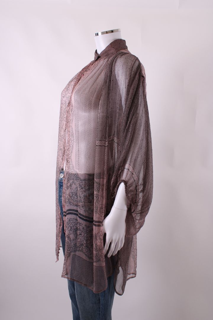 Mes Demoiselles See through print shirt dress lilac purple S