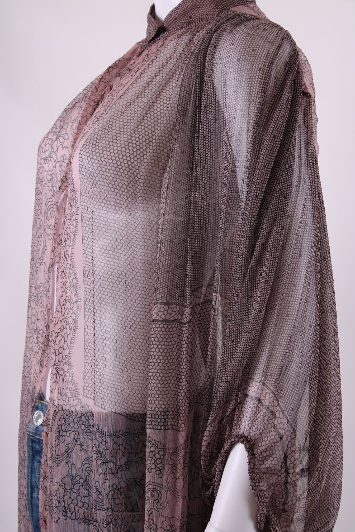 Mes Demoiselles See through print shirt dress lilac purple S