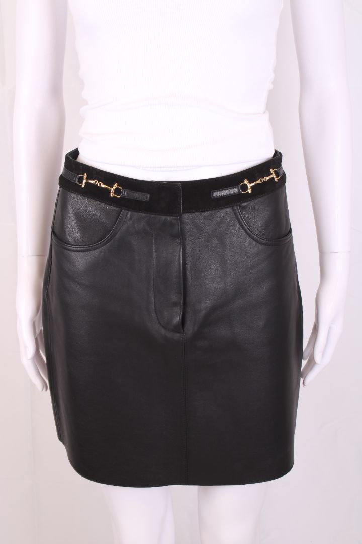 Maje Leather Skirt Black 10