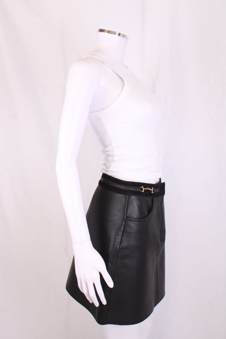 Maje Leather Skirt Black 10