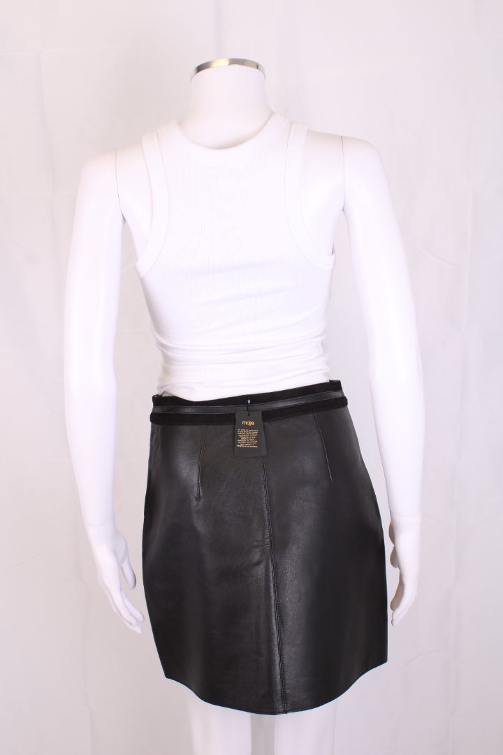 Maje Leather Skirt Black 10