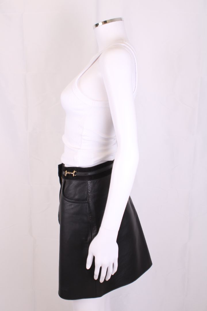 Maje Leather Skirt Black 10