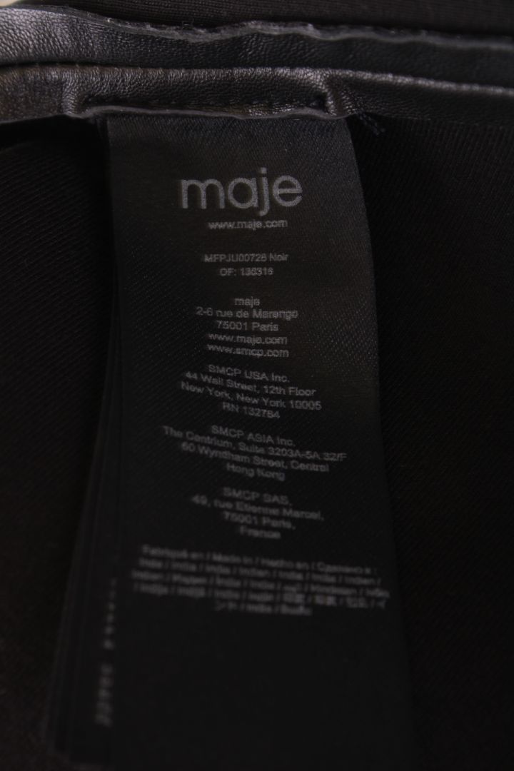 Maje Leather Skirt Black 10