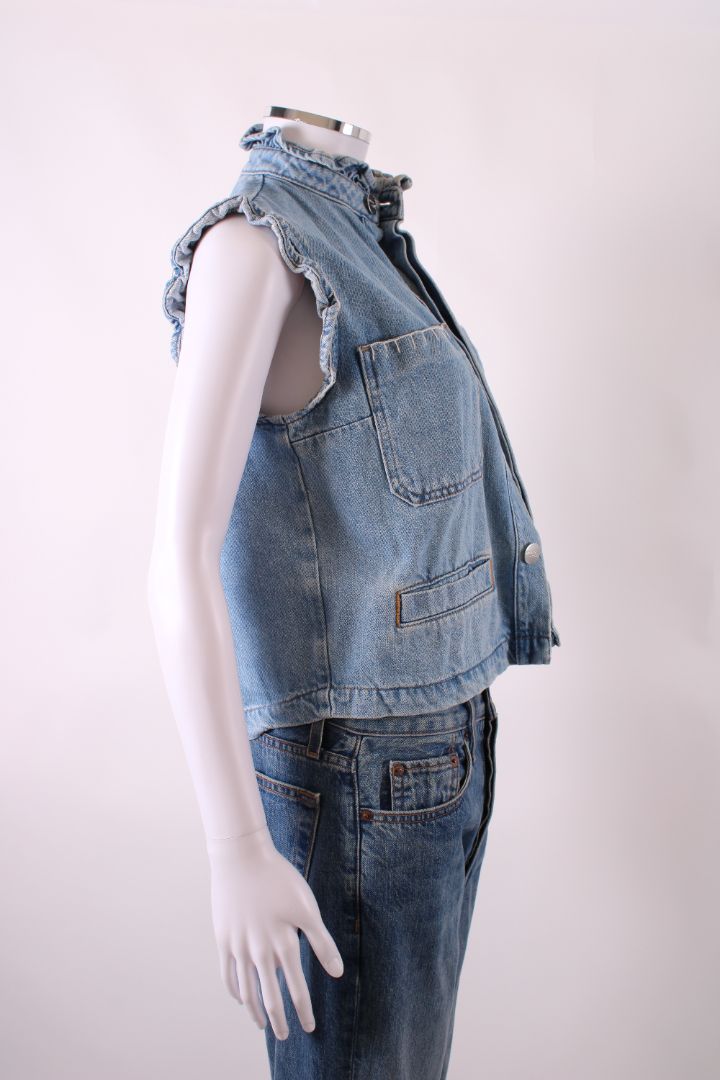Seventy + Mochi S/S Ruffle Waist Coat Denim 8