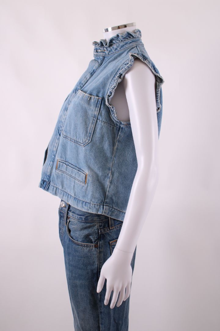 Seventy + Mochi S/S Ruffle Waist Coat Denim 8