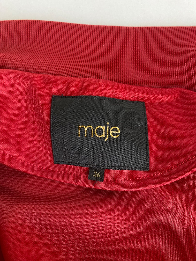 Red/ Pink/ White Maje Varsity Jacket, S