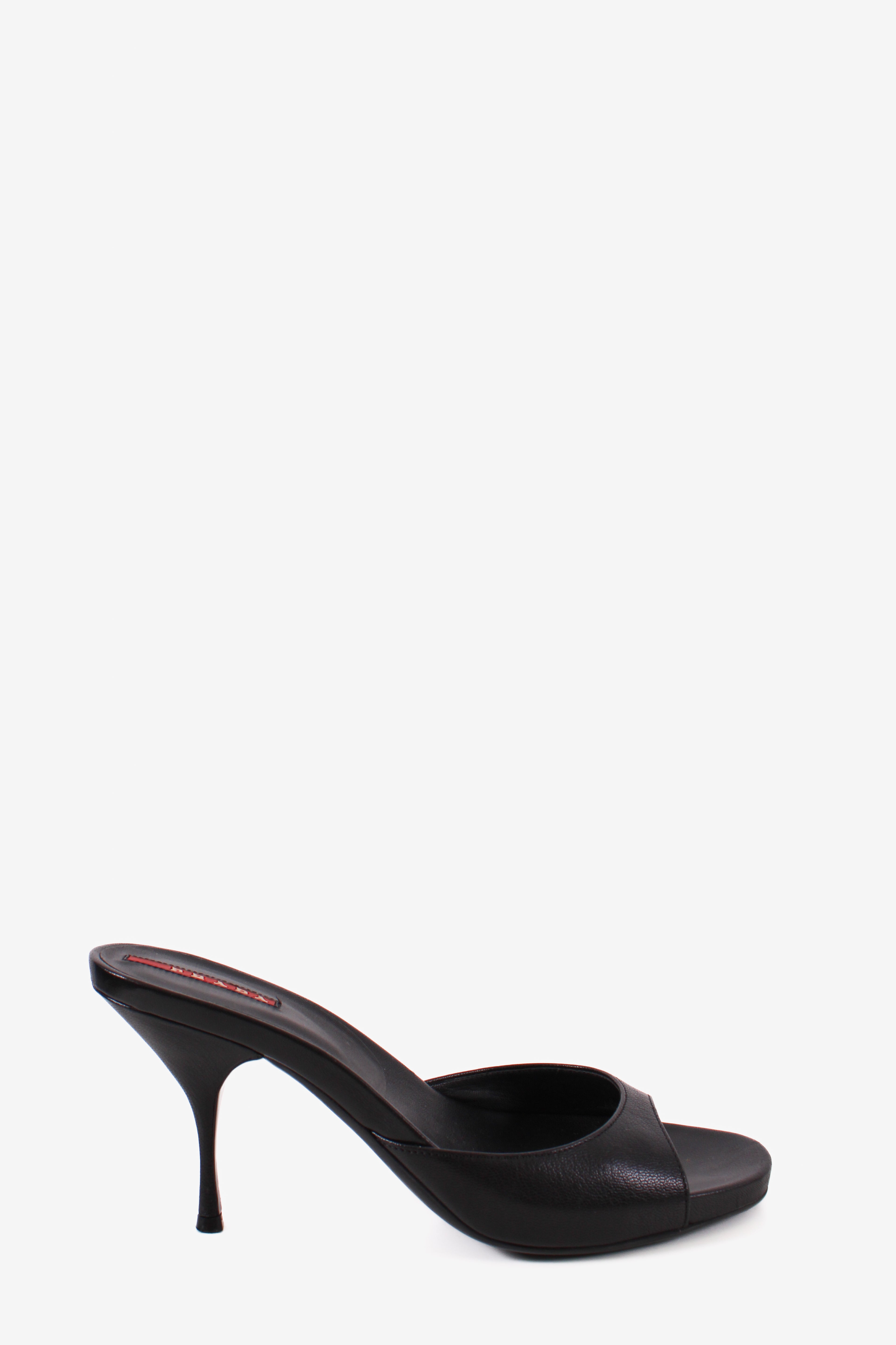 Prada 2000's Vintage Heeled Mule Black 37