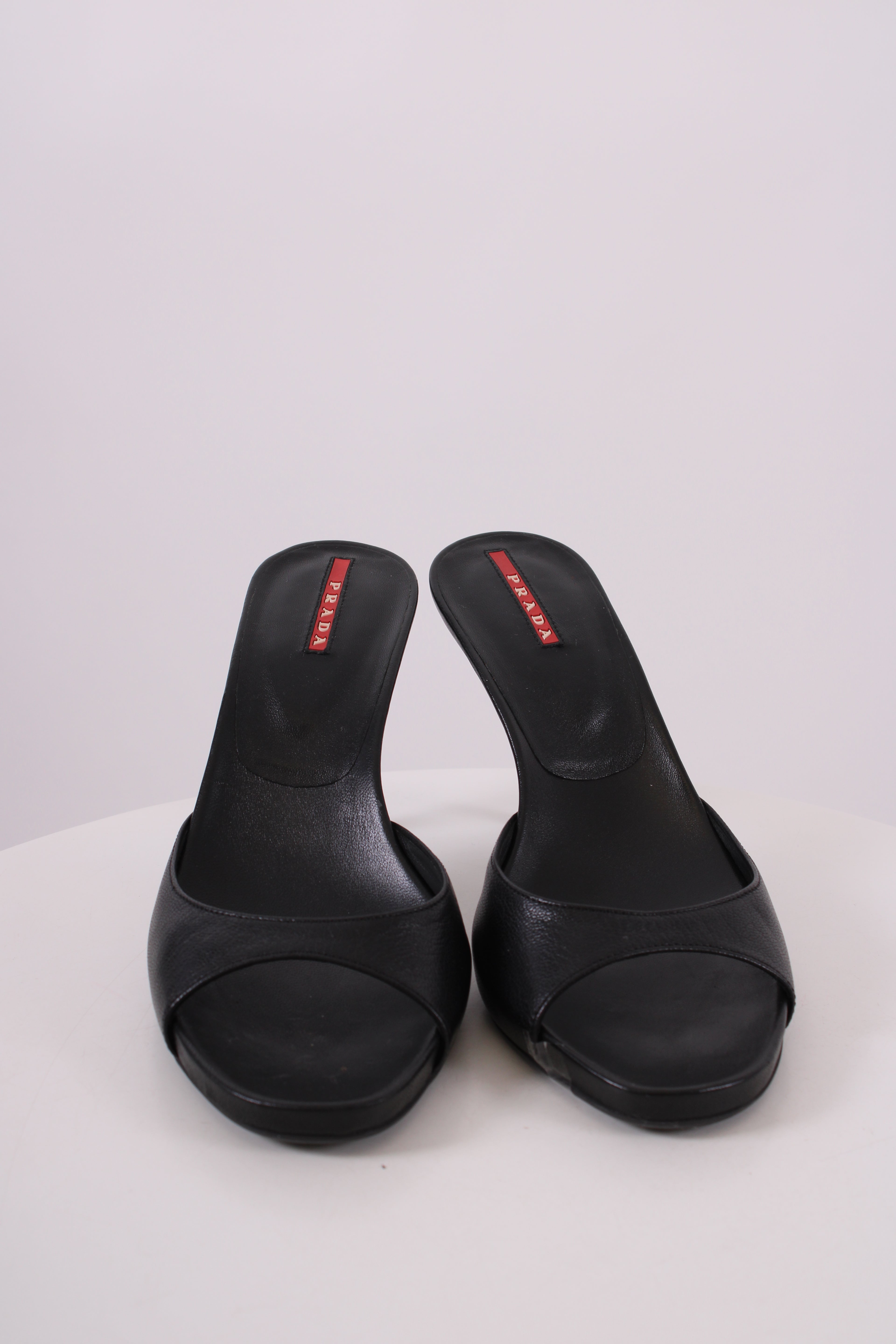 Prada 2000's Vintage Heeled Mule Black 37