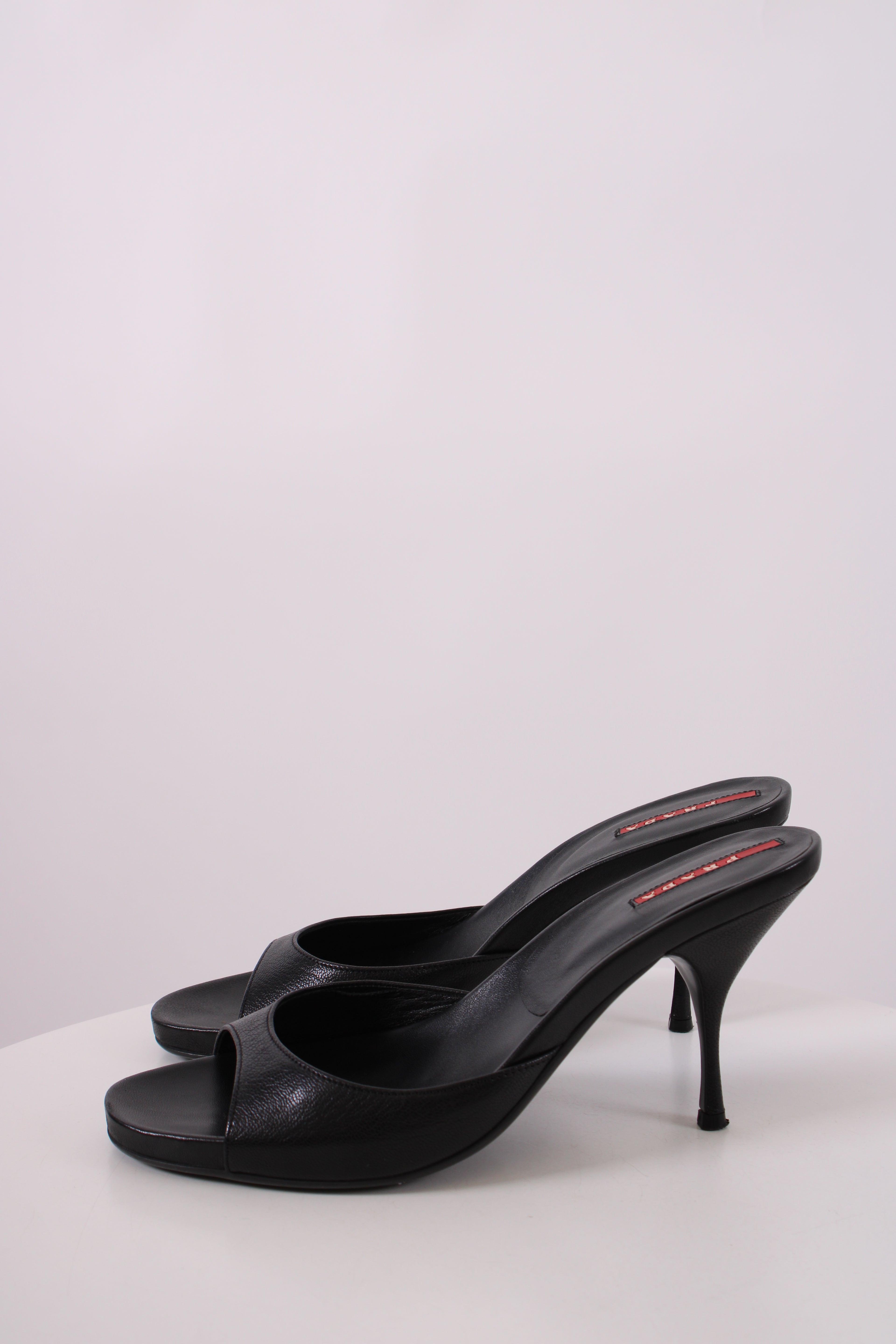 Prada 2000's Vintage Heeled Mule Black 37