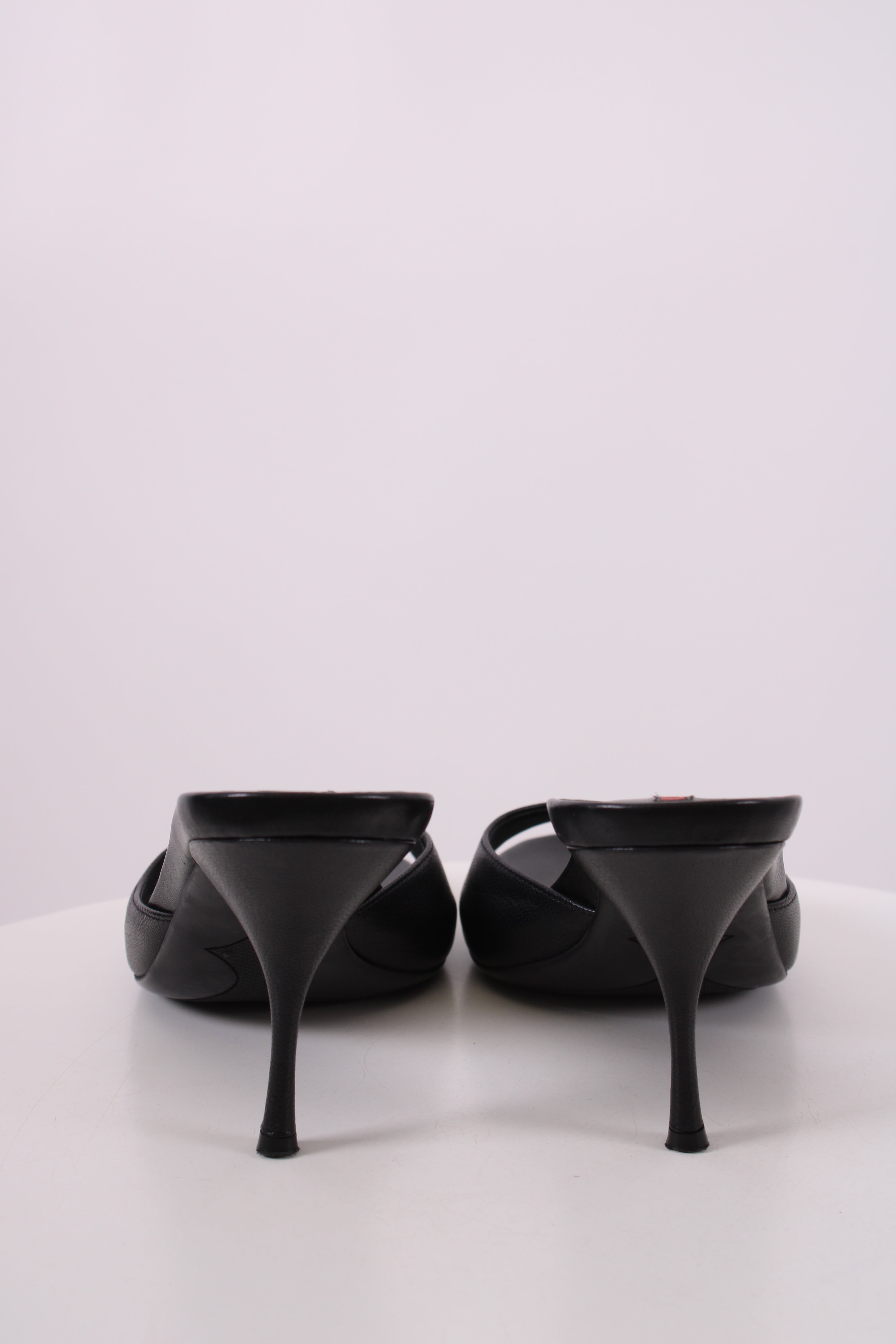 Prada 2000's Vintage Heeled Mule Black 37