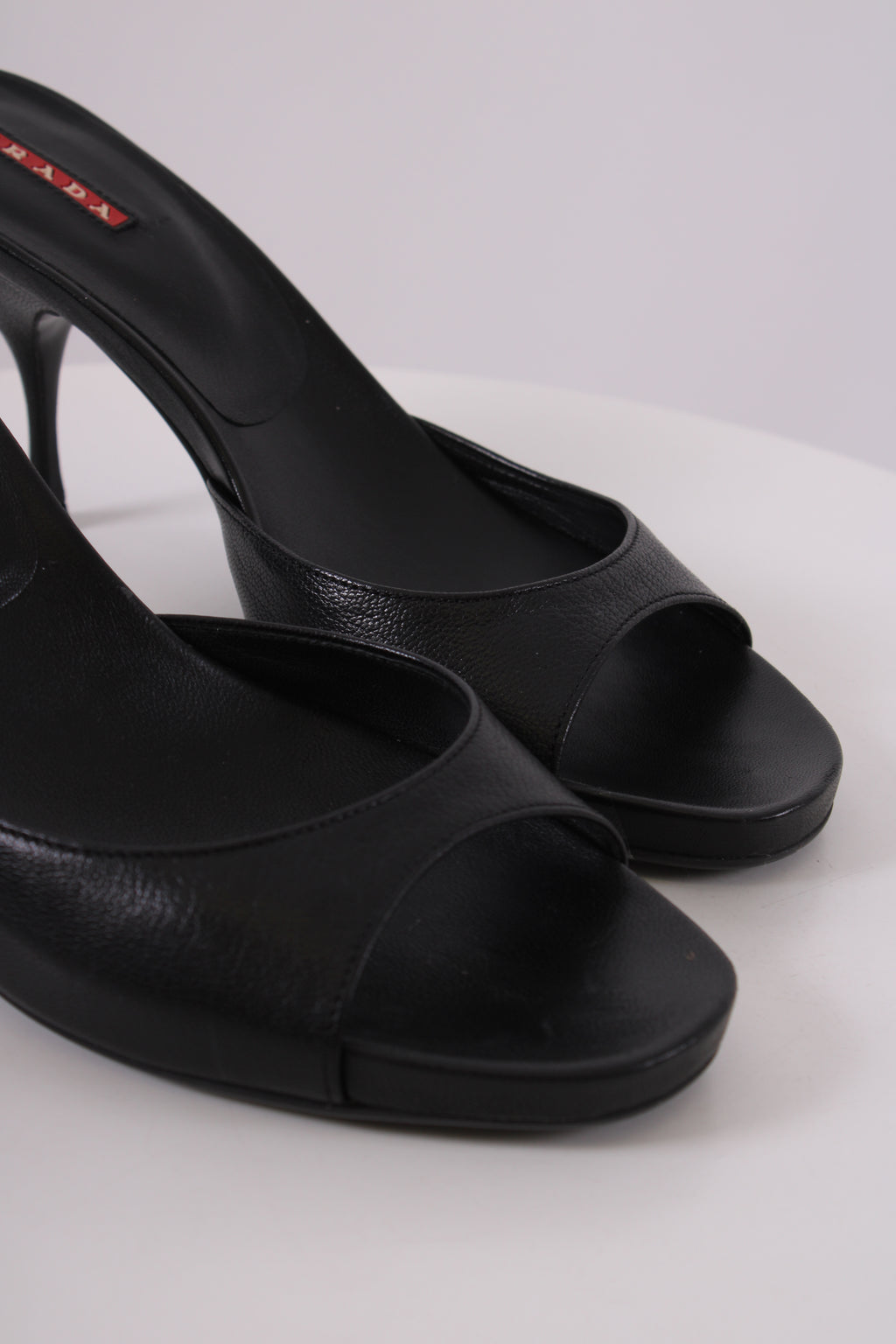 Prada 2000's Vintage Heeled Mule Black 37