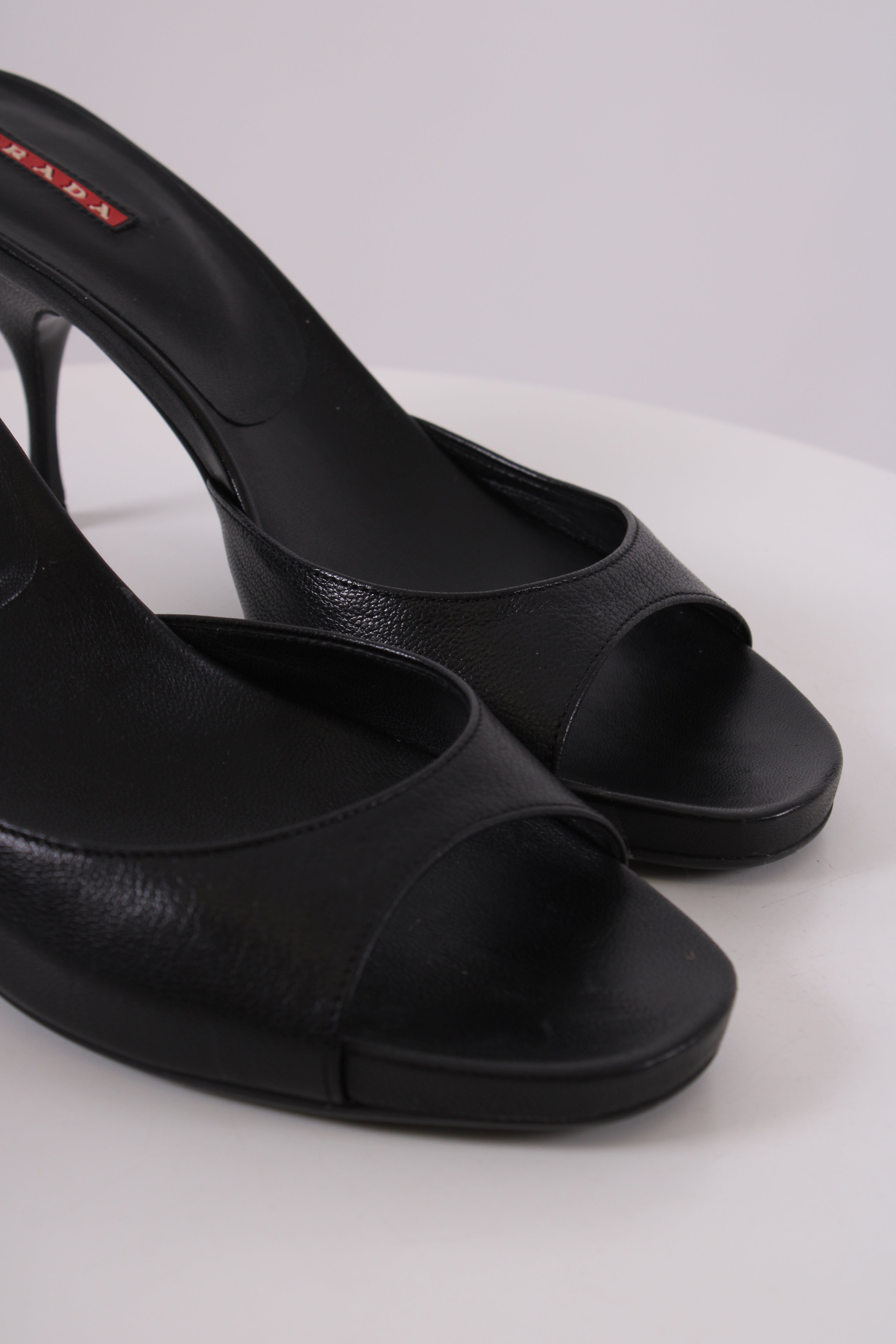 Prada 2000's Vintage Heeled Mule Black 37