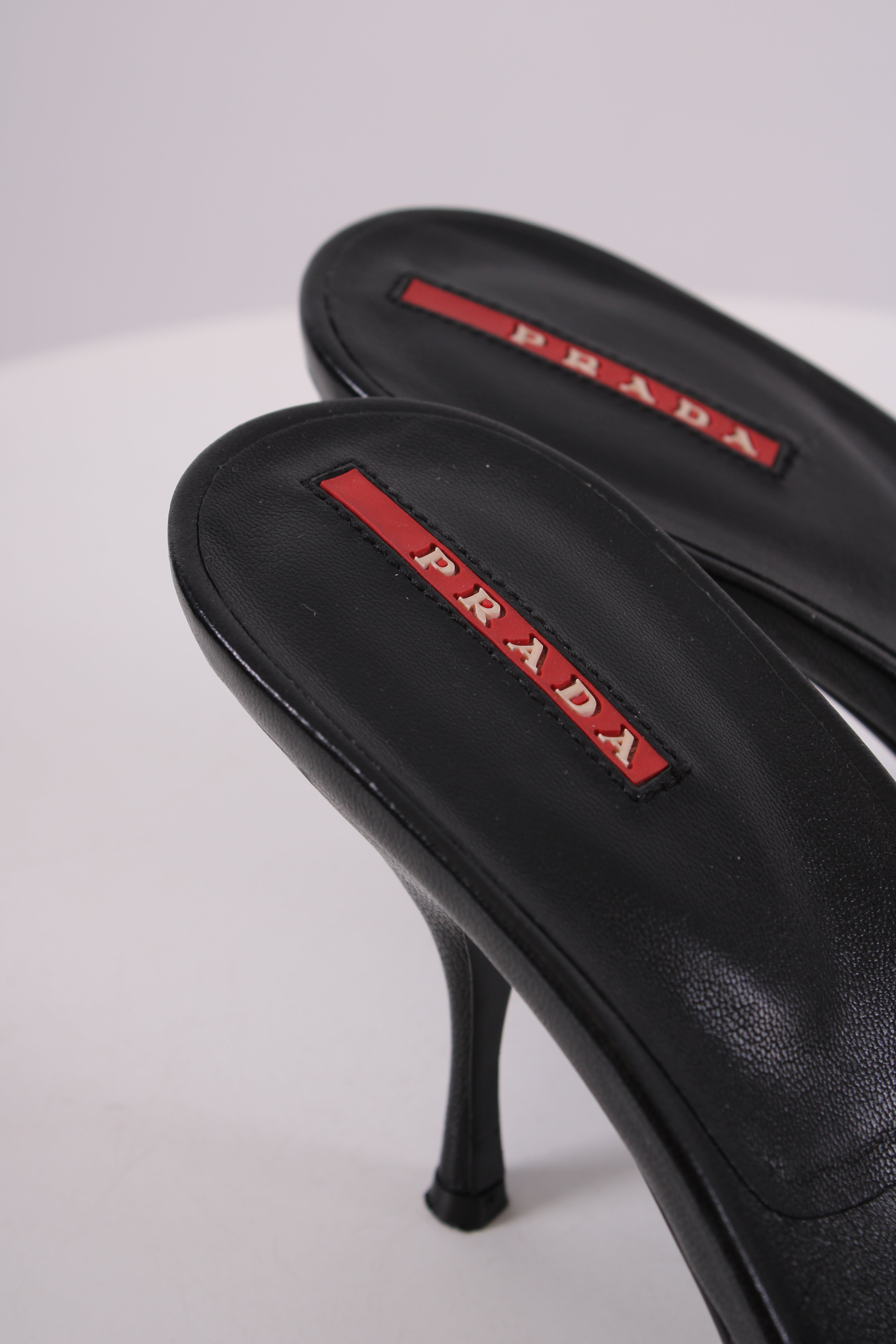 Prada 2000's Vintage Heeled Mule Black 37
