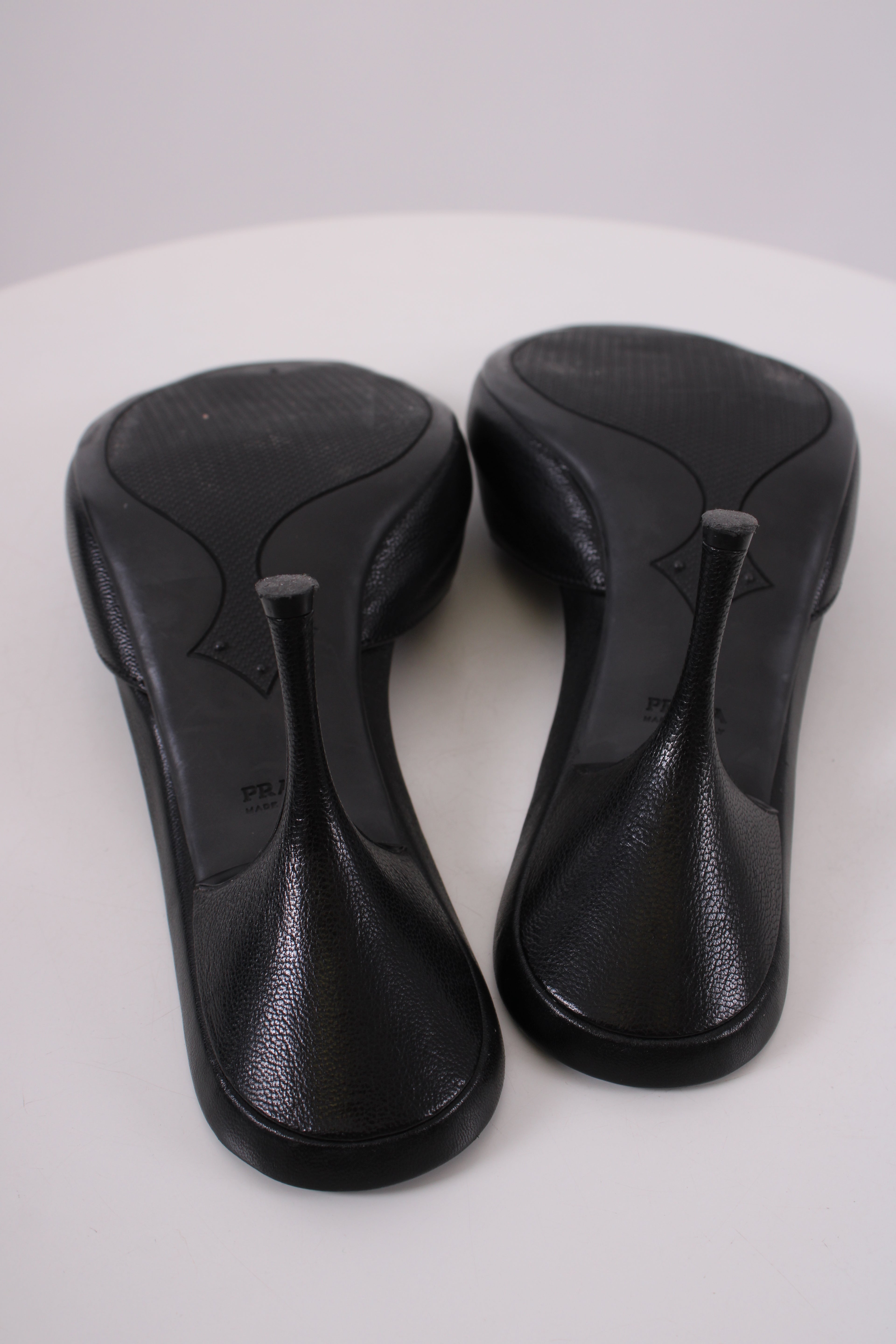 Prada 2000's Vintage Heeled Mule Black 37