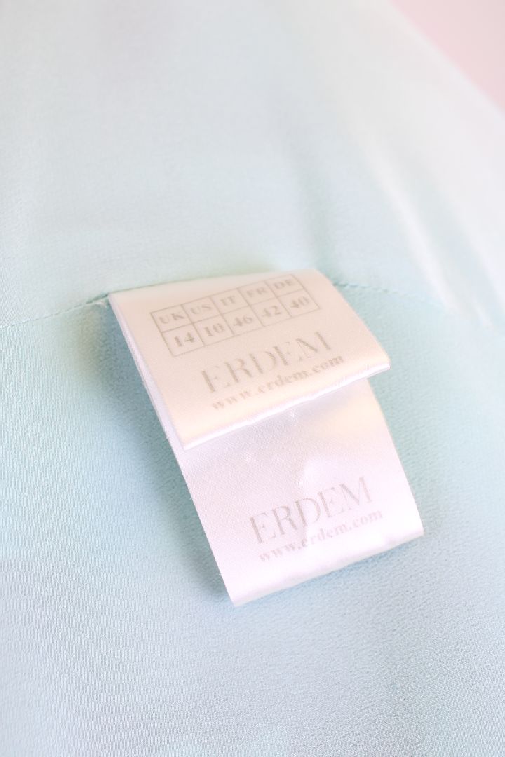 Erdem L/S Floral Dress Blue/ Plum 14