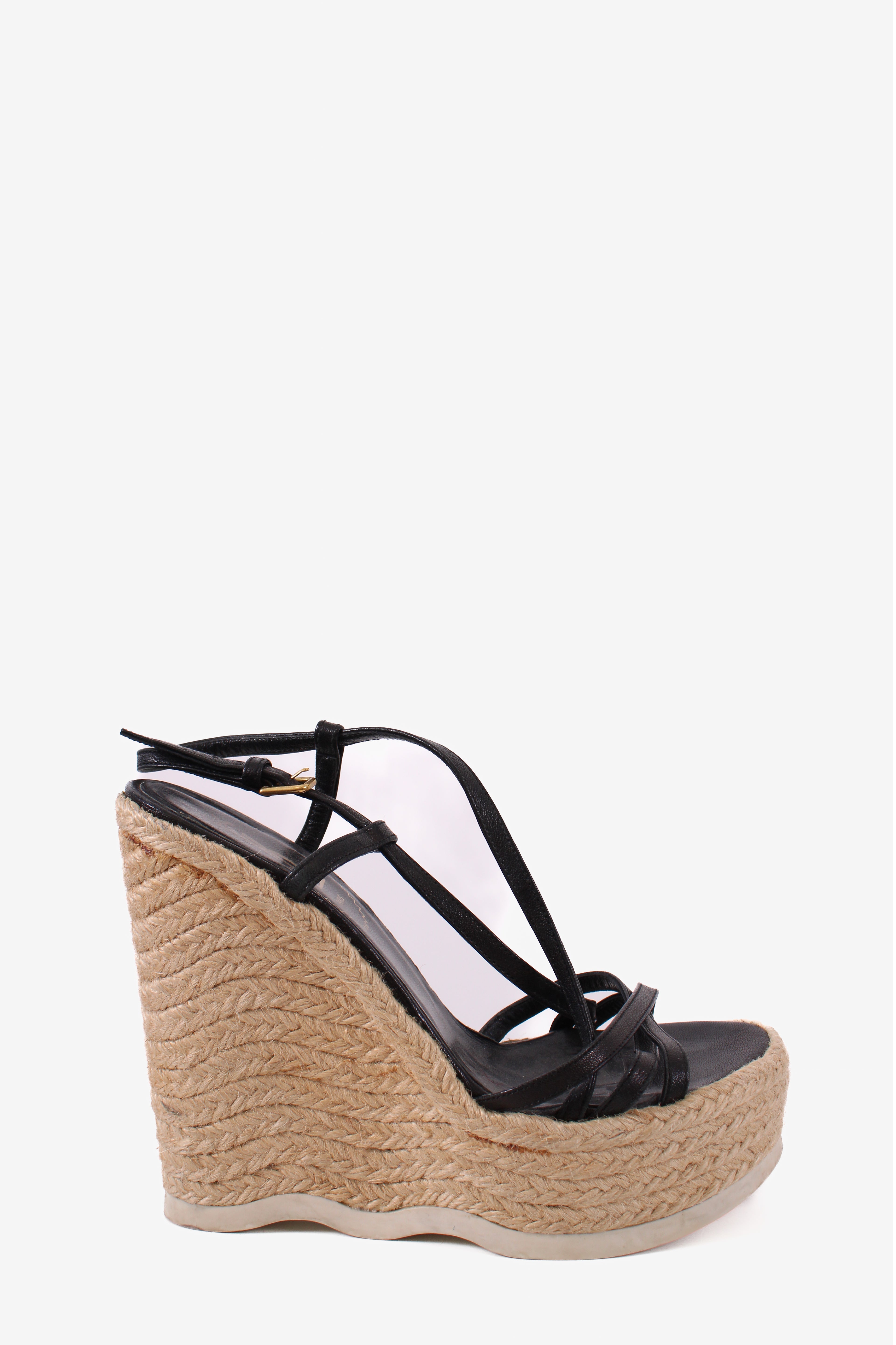 Yves Saint Laurent Espadrille Wedges Black 36