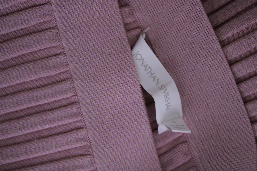 Jonathan Simkhai Ribbed Knit Button Skirt Pink S