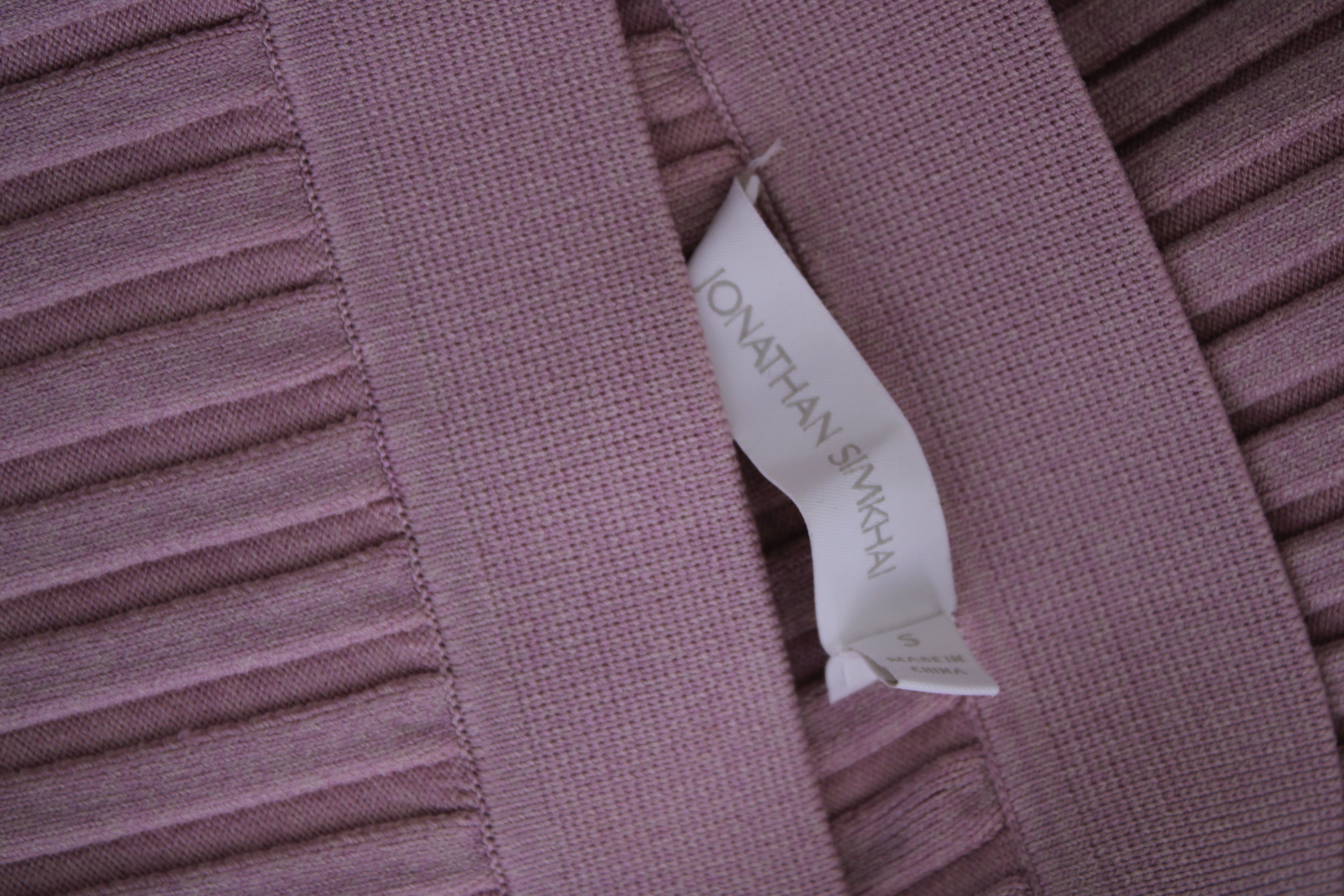 Jonathan Simkhai Ribbed Knit Button Skirt Pink S