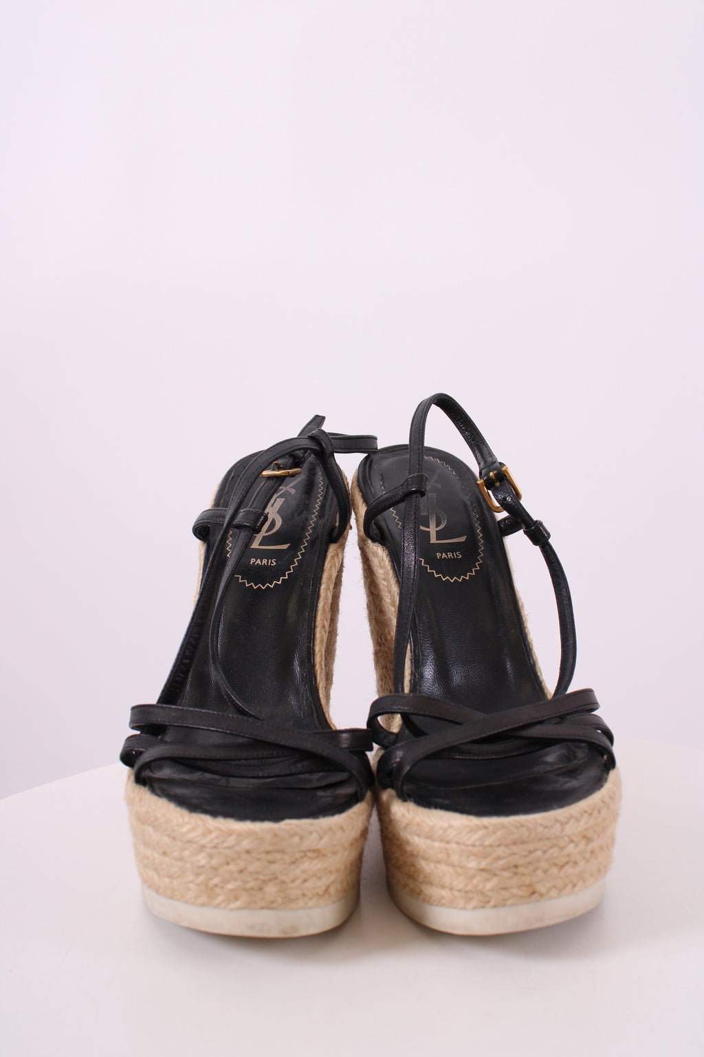 Yves Saint Laurent Espadrille Wedges Black 36