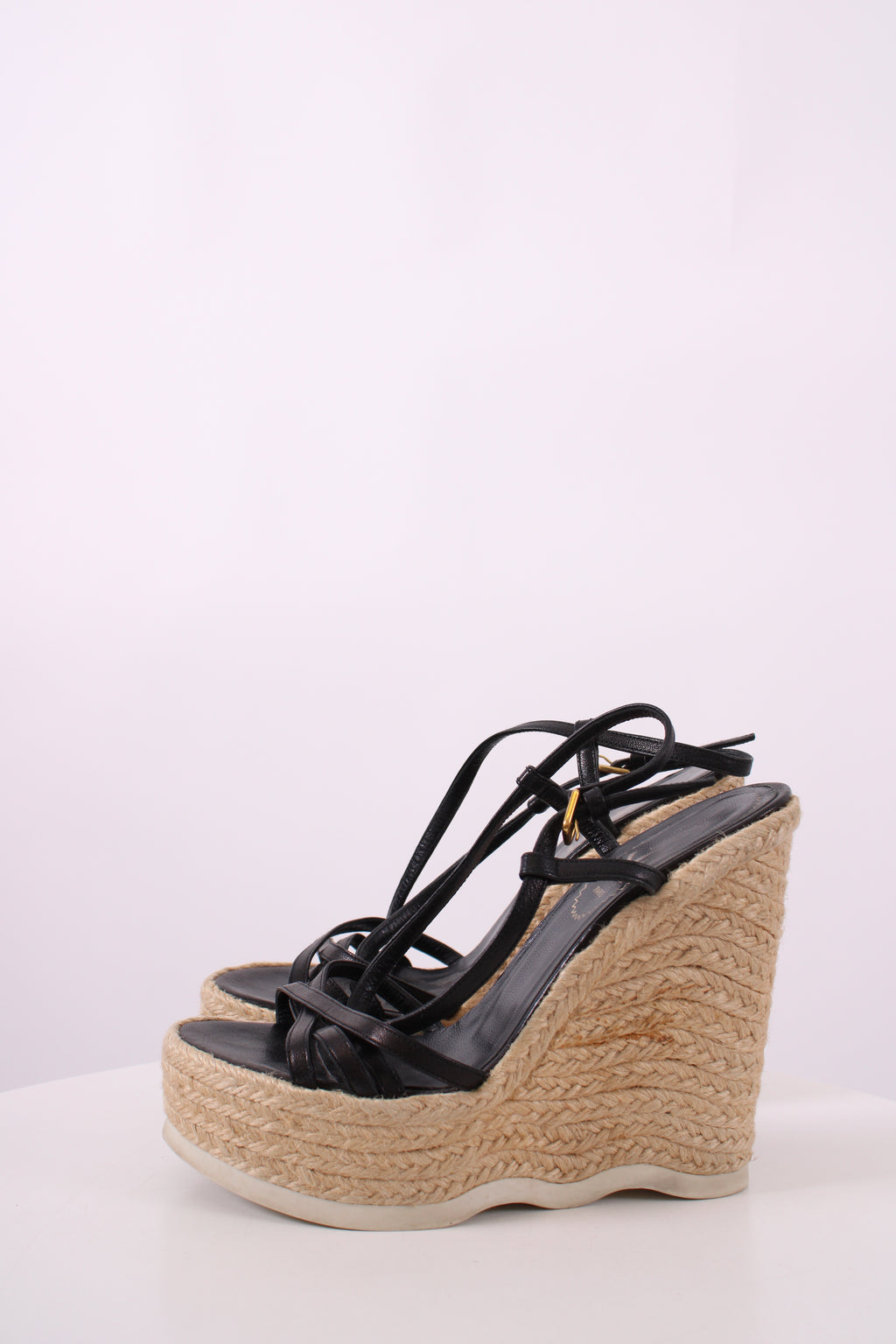 Yves Saint Laurent Espadrille Wedges Black 36