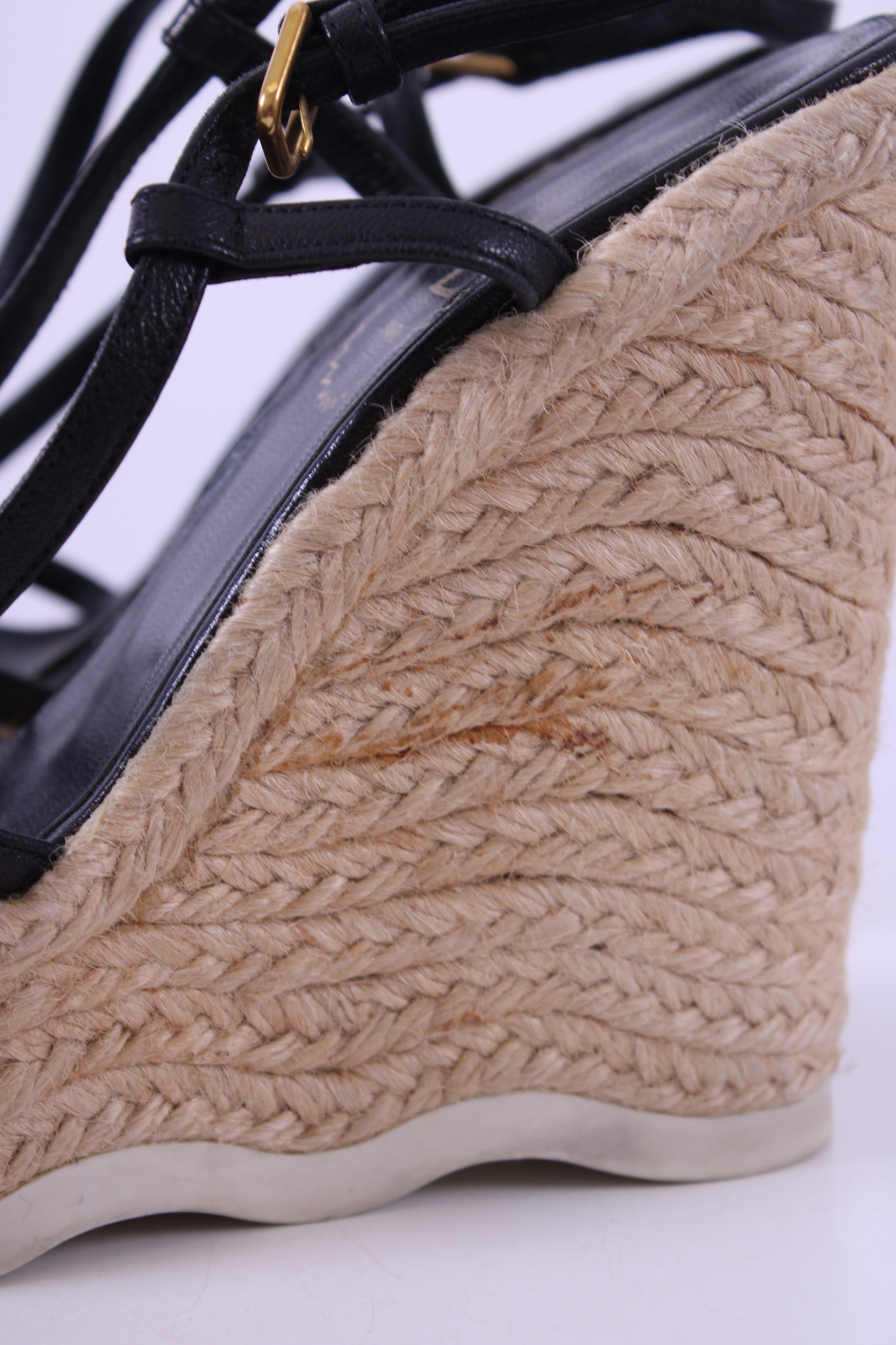 Yves Saint Laurent Espadrille Wedges Black 36