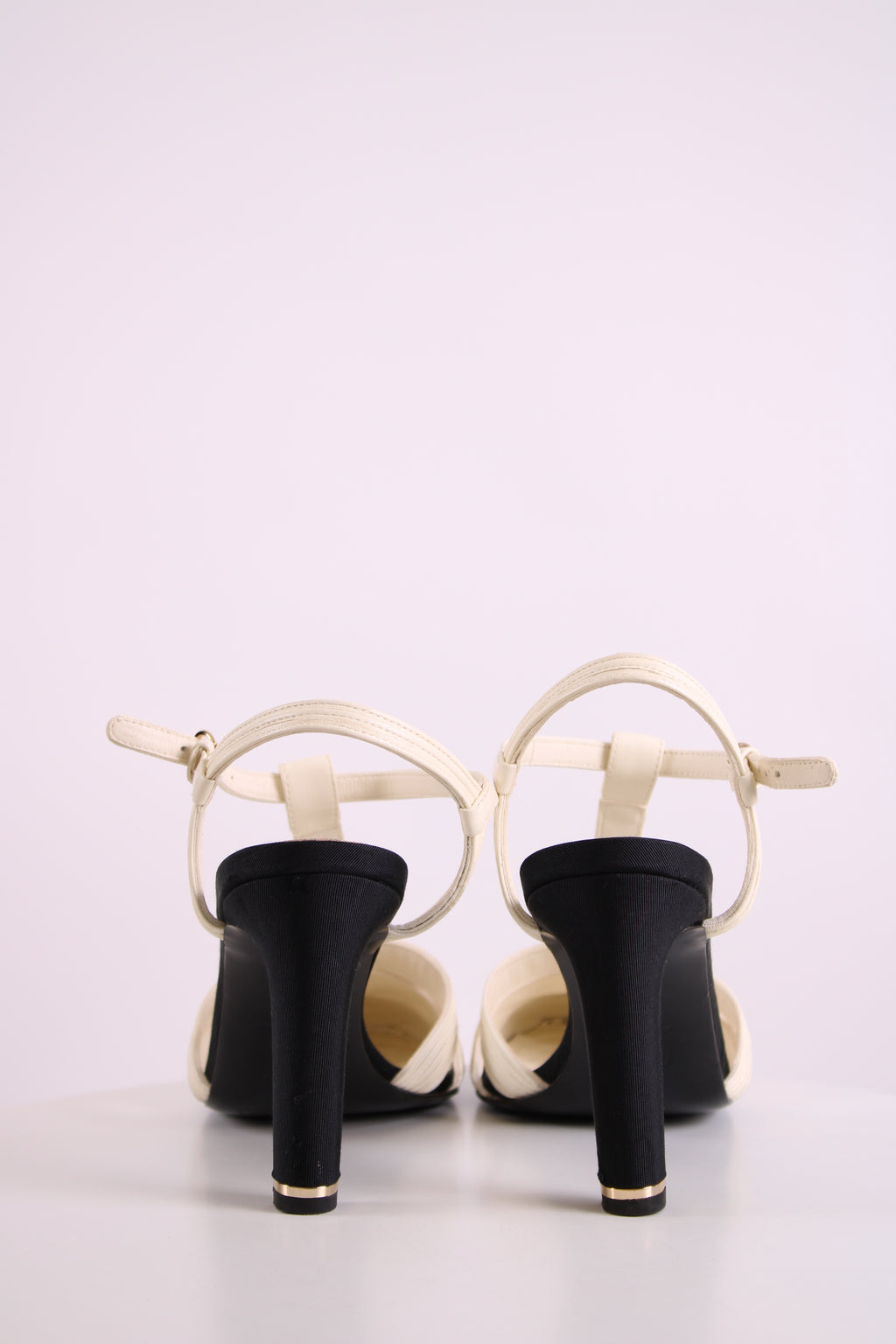 Chanel Pearl CC Heels Cream/ Black 40