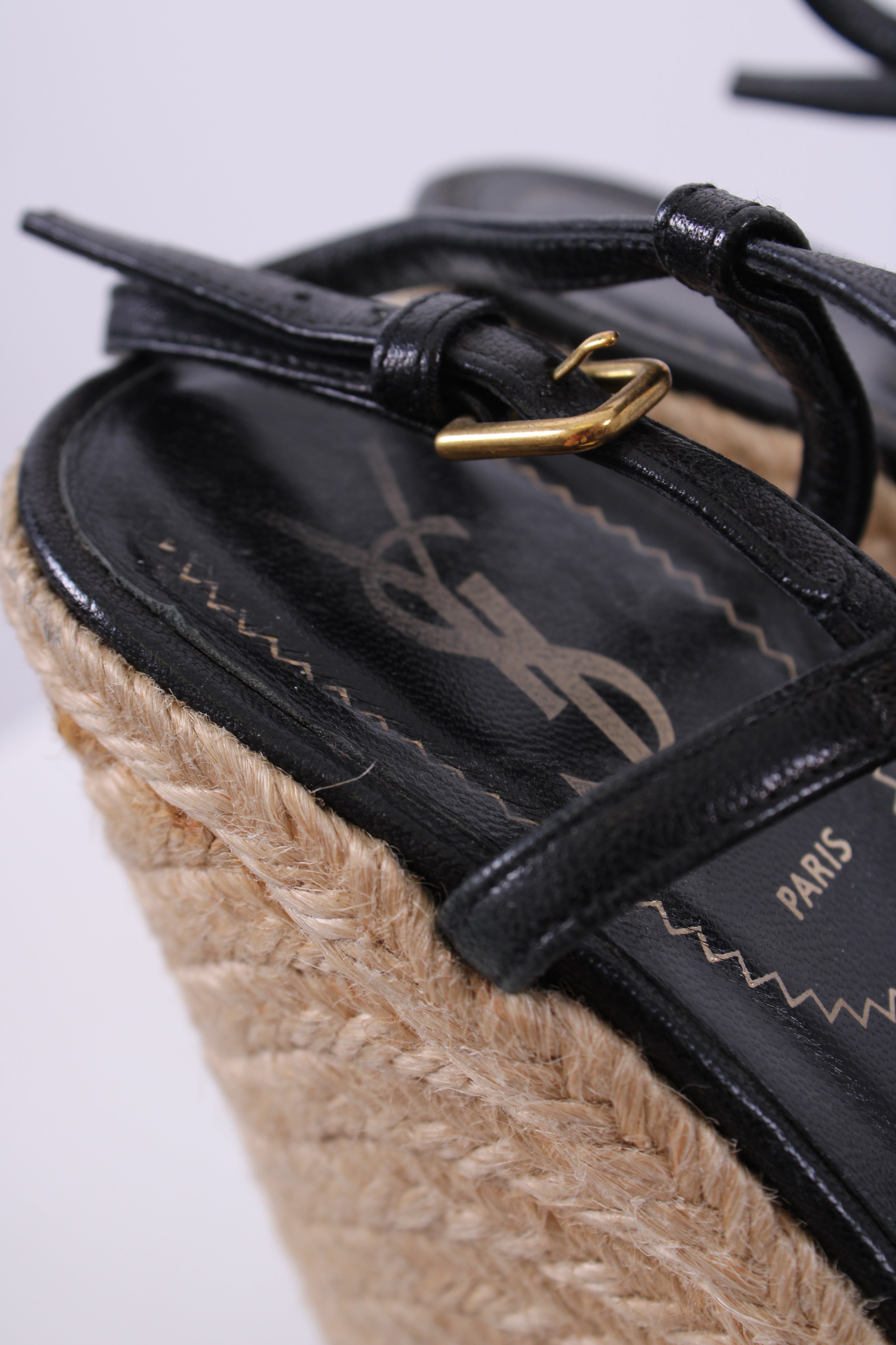 Yves Saint Laurent Espadrille Wedges Black 36