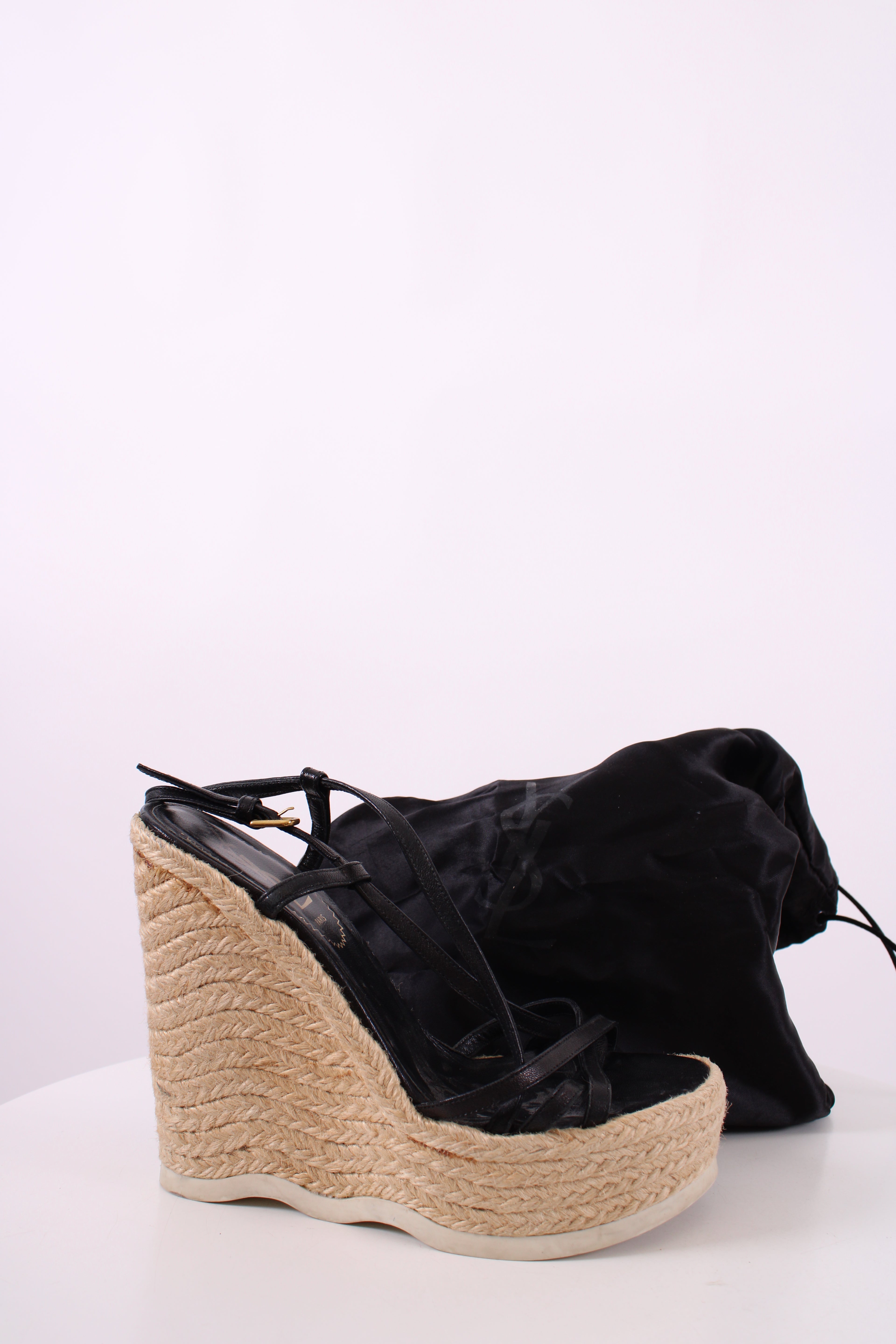 Yves Saint Laurent Espadrille Wedges Black 36