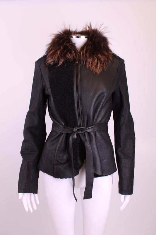 Pinko Fur Collar Jacket Black 10