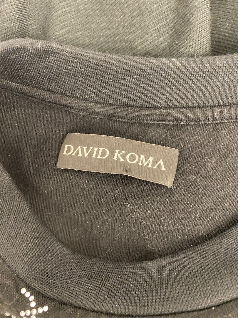 David Koma Rhinestone Embellished T-shirt Black S