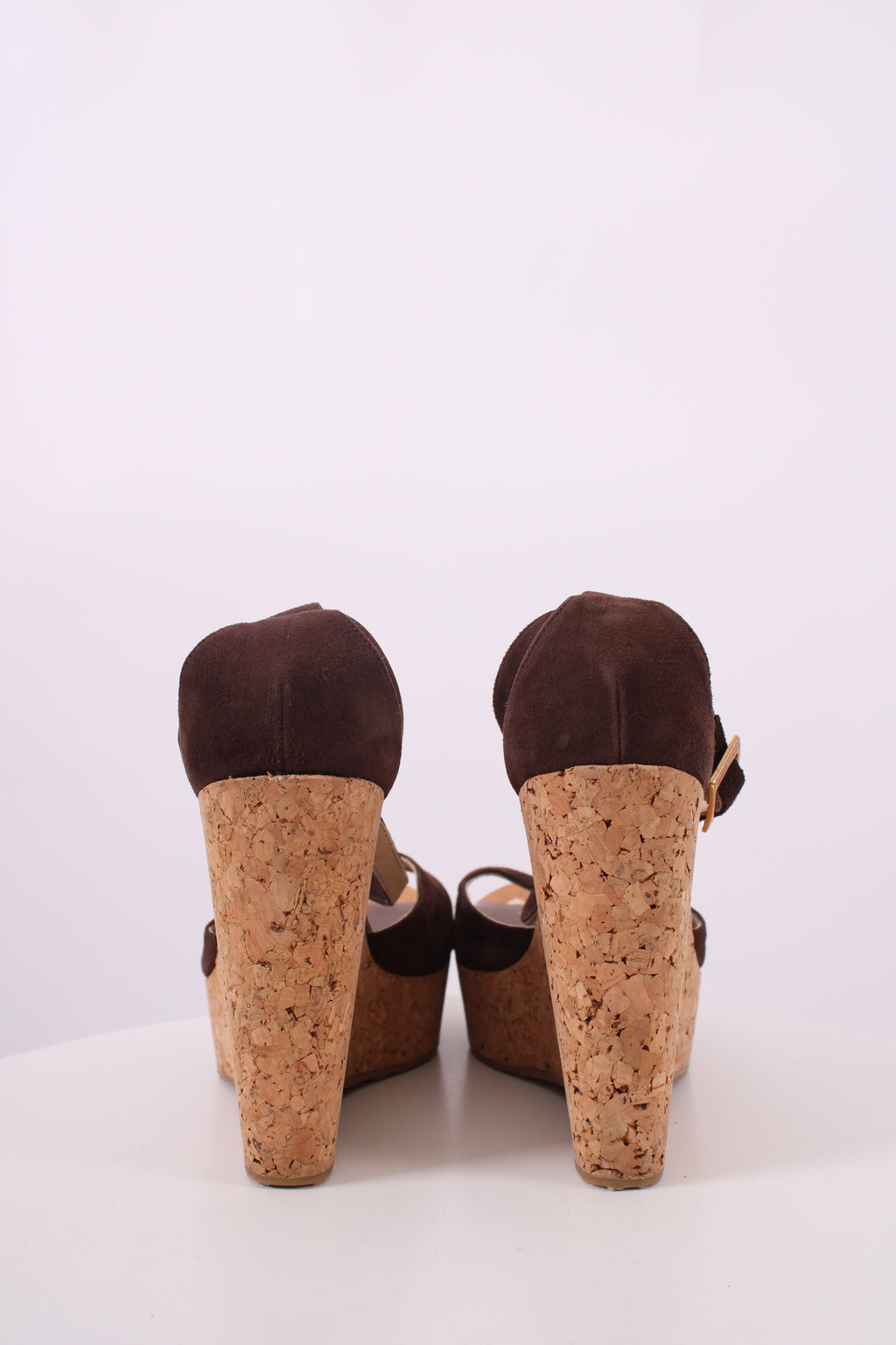 Jimmy Choo Cork/ Suede Wedges Brown 36