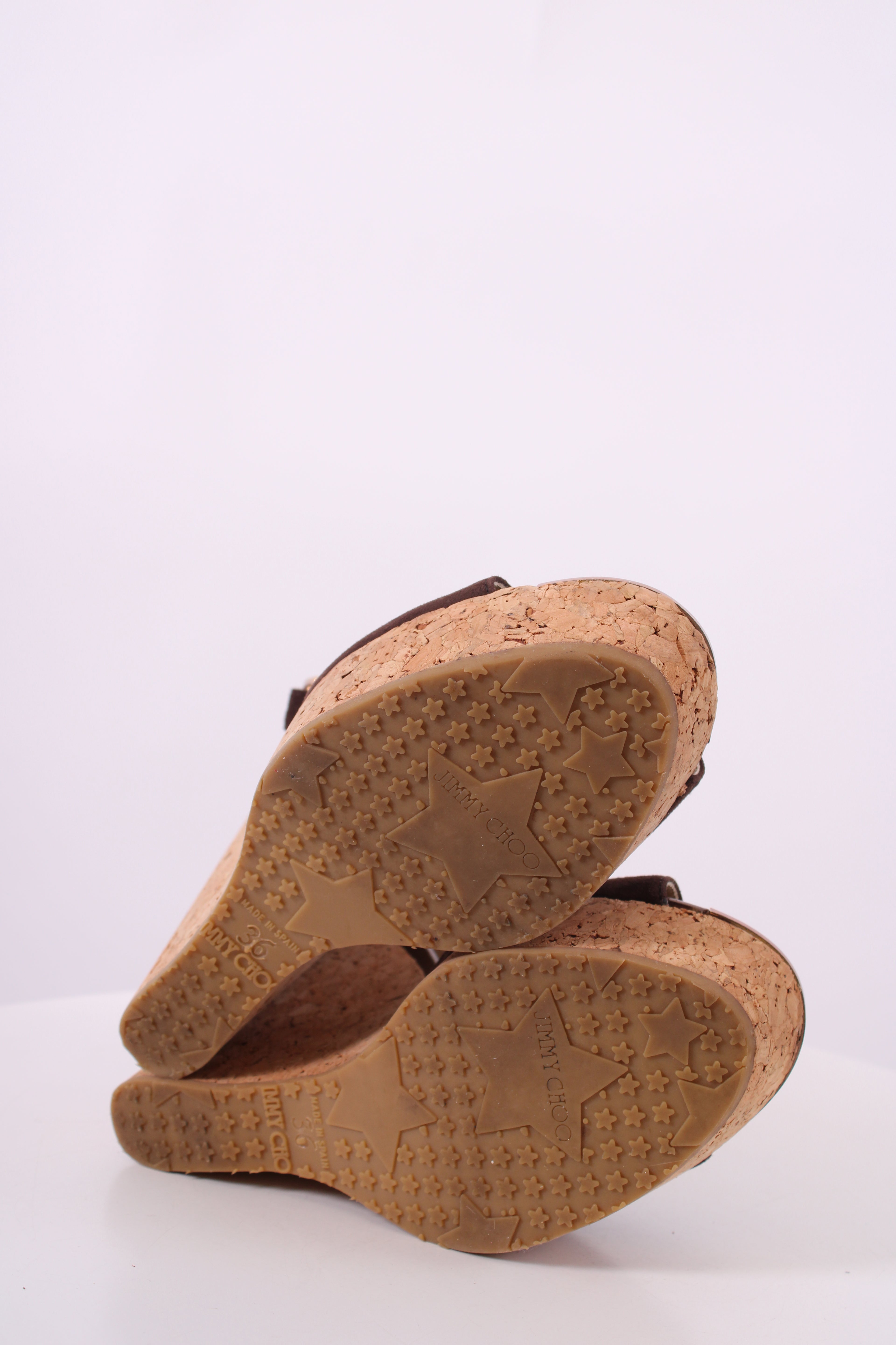 Jimmy Choo Cork/ Suede Wedges Brown 36